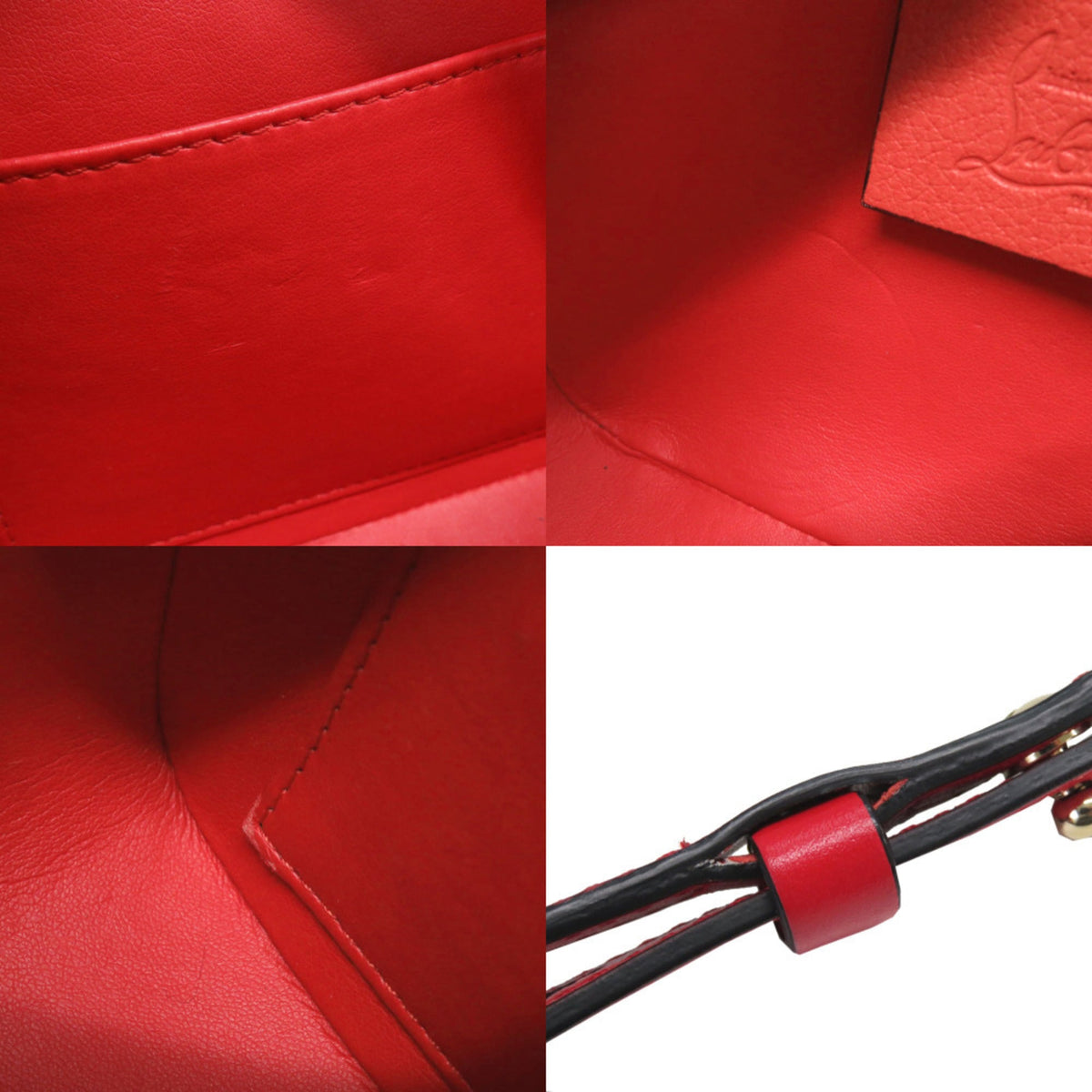 Christian Louboutin Red Color Leather Shoulder Bag (Pre-Owned)