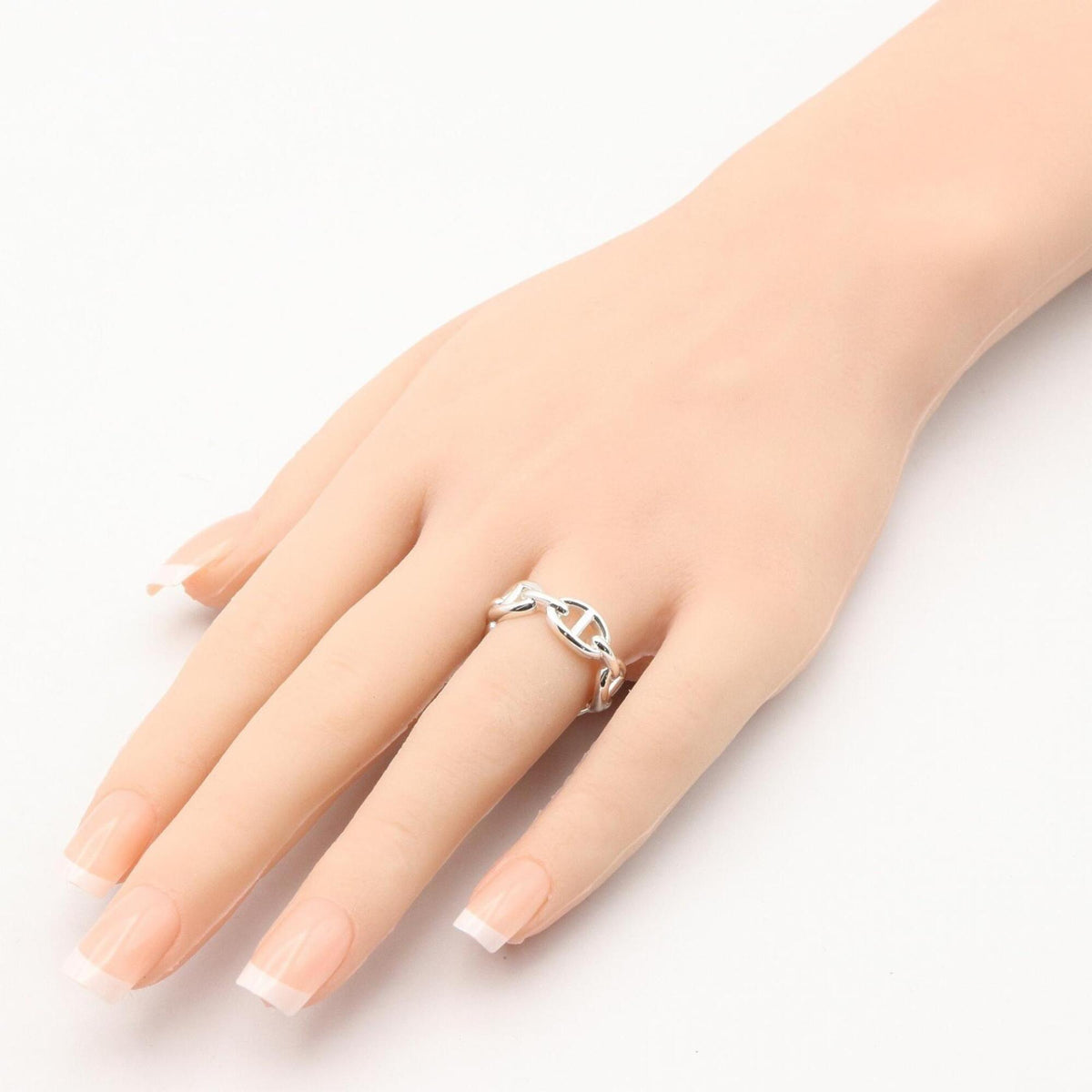 Hermes Silver Silver 925 Band Ring (Pre-Owned)