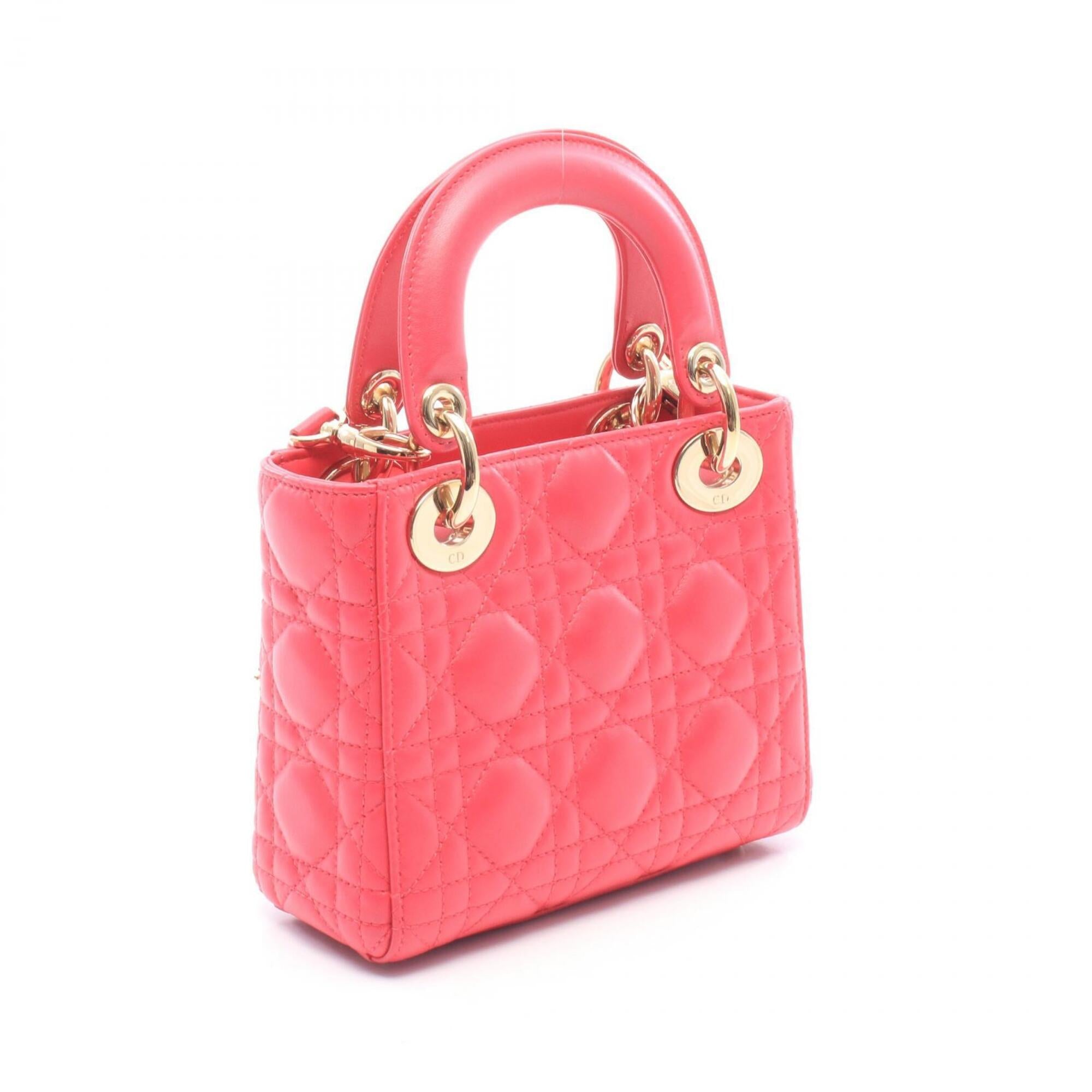 Christian Dior Lady Dior Pink Leather Handbag (Pre-Owned)