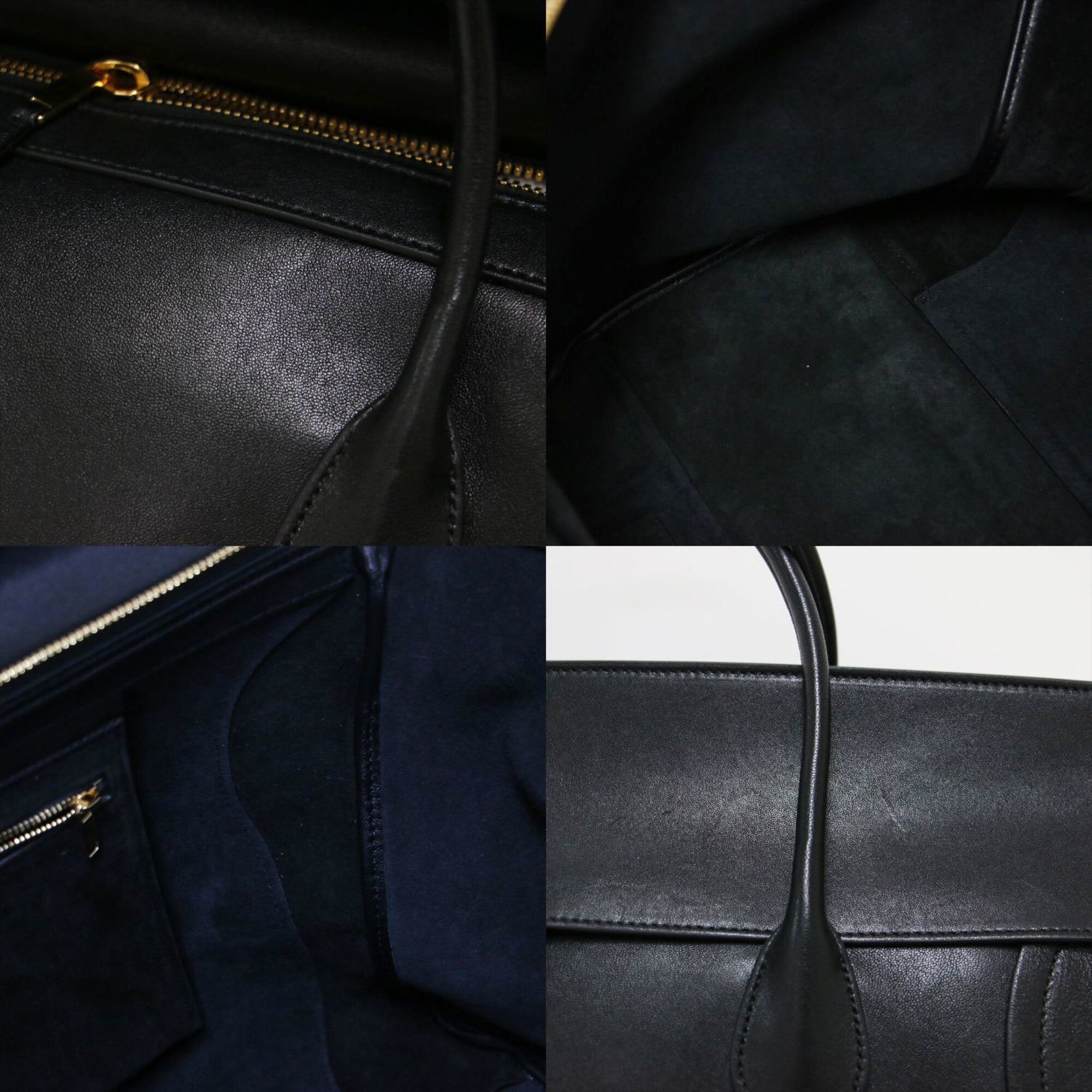 Celine Black Leather Suede Tote Bag (Pre-Owned)