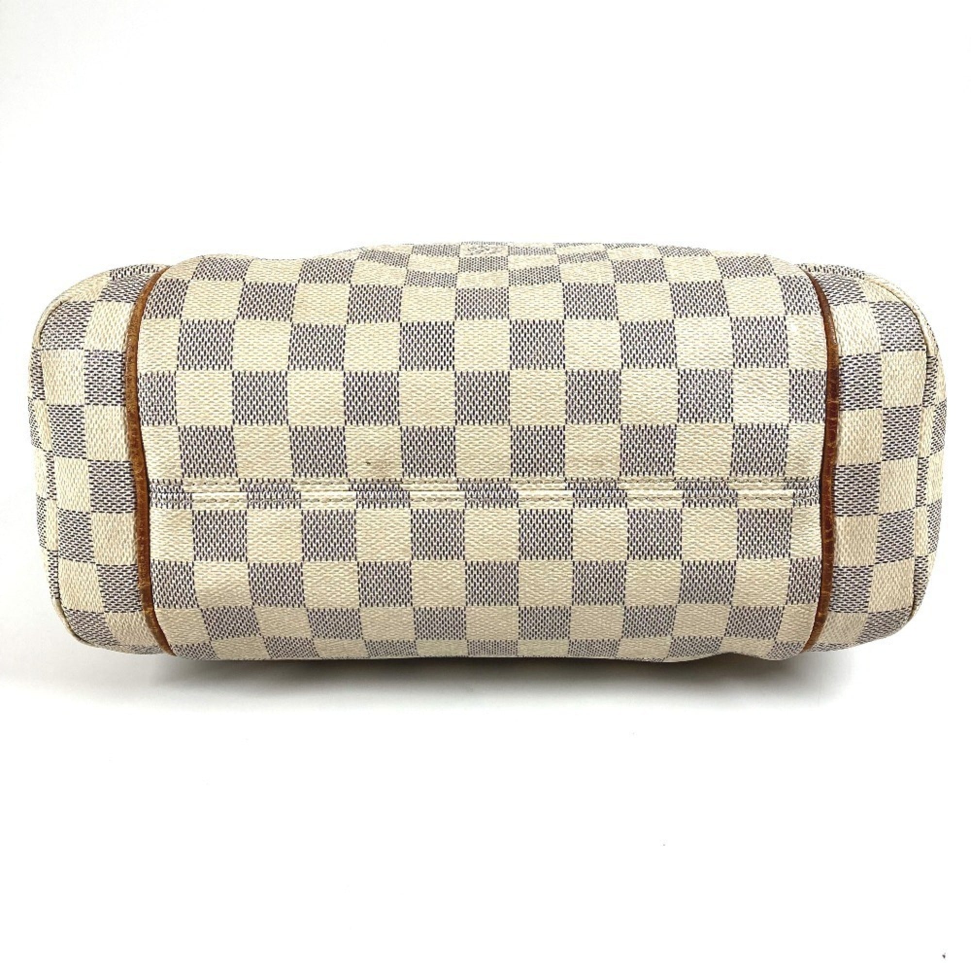 Louis Vuitton Galle White Yellow Damier Azur Shoulder Bag Tote Bag (Pre-Owned)