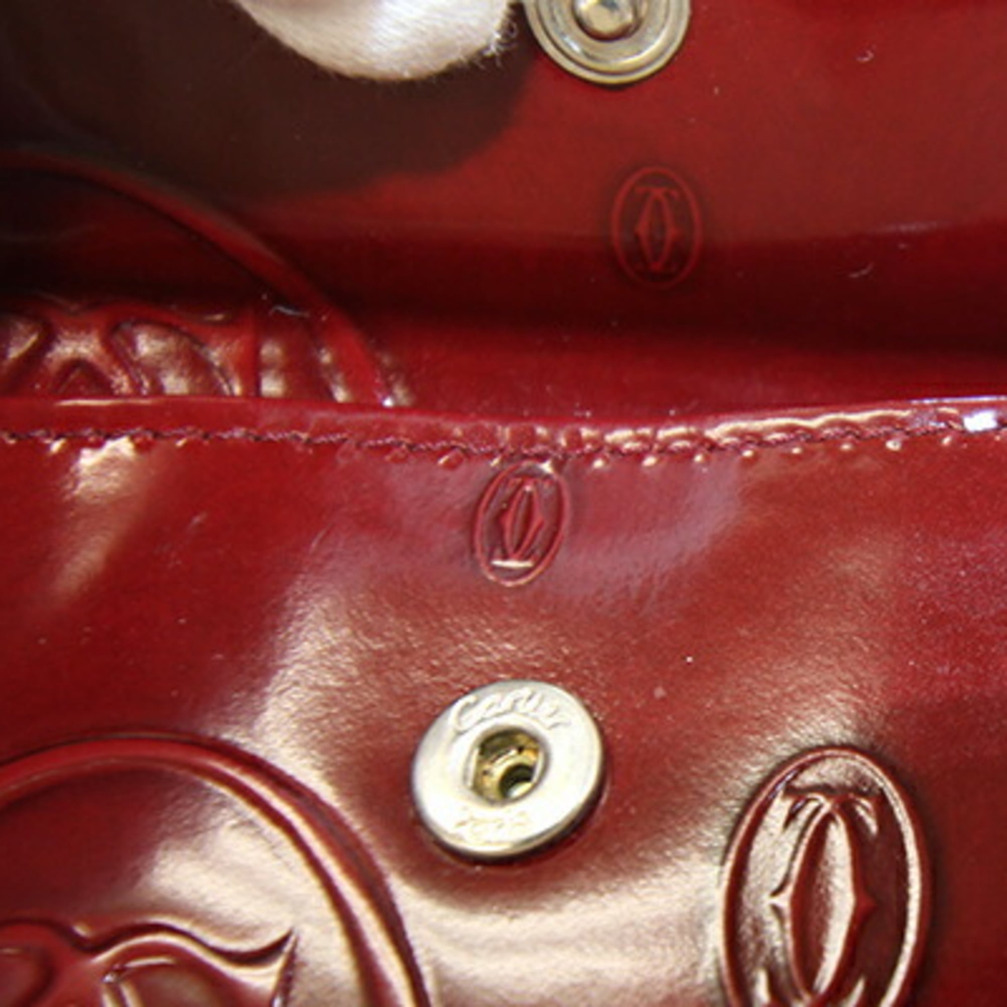 Cartier Happy Birthday Bordeaux Leather Wallet (Bi-Fold) (Pre-Owned)