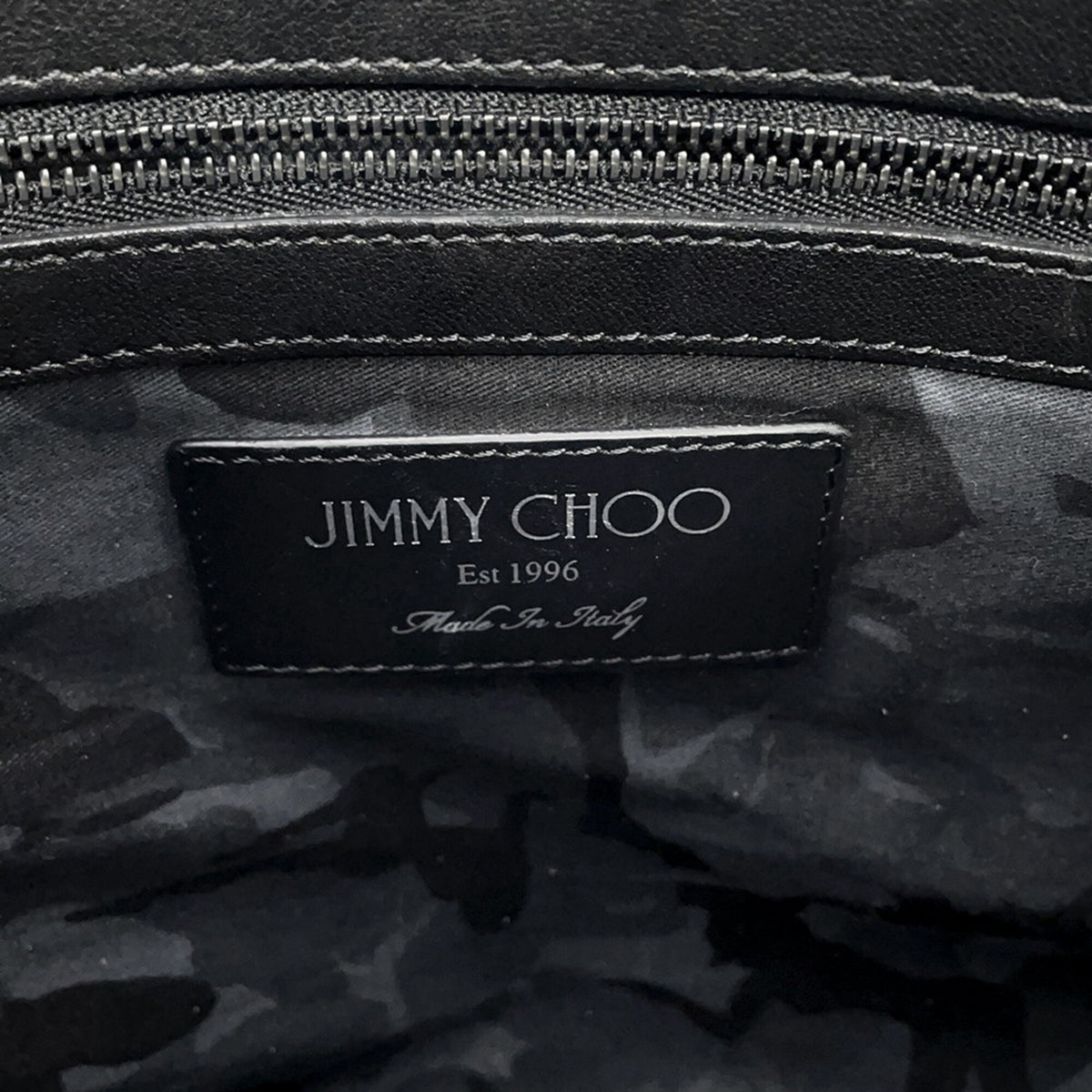 Jimmy Choo Black Leather Clutch Bag Handbag (Pre-Owned)