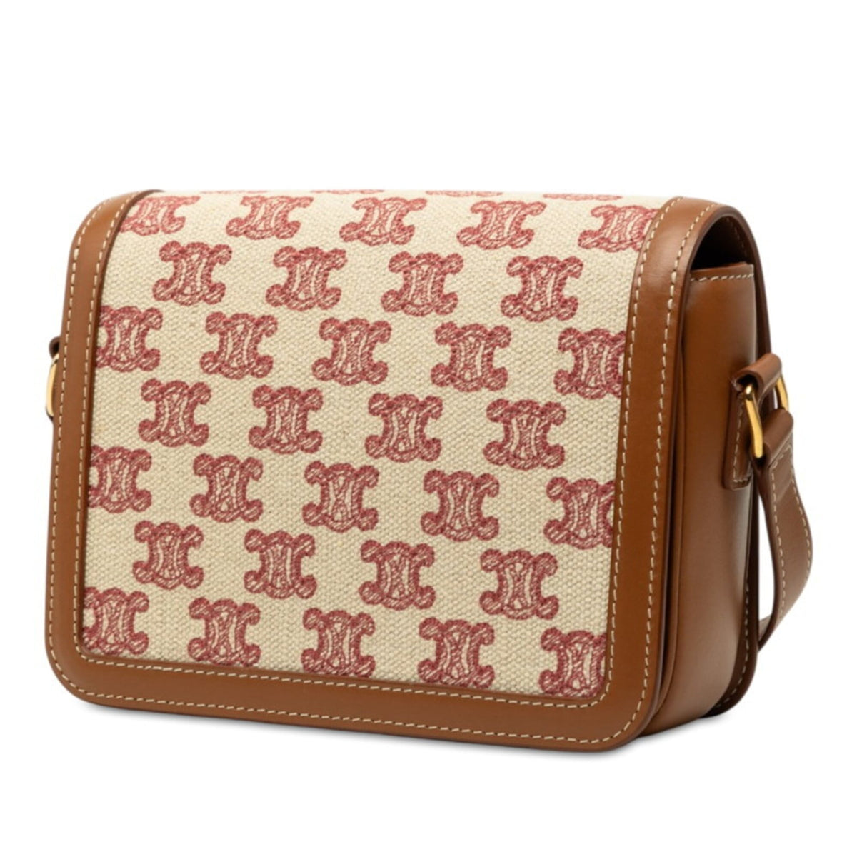 Celine Beige Brown Canvas Shoulder Bag (Pre-Owned)