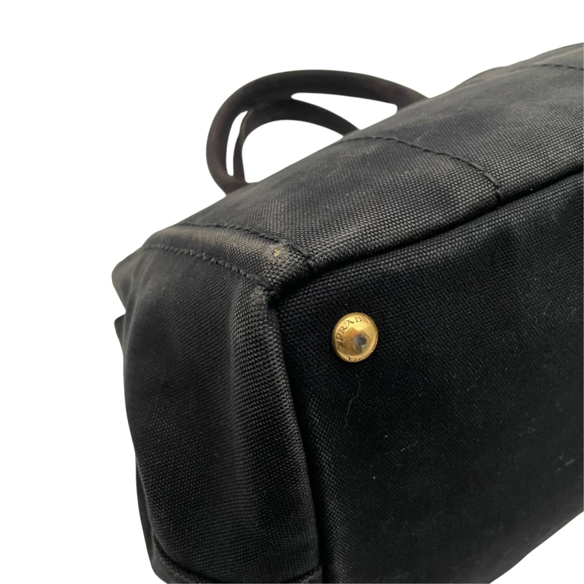 Prada Black Canvas Handbag Tote Bag (Pre-Owned)