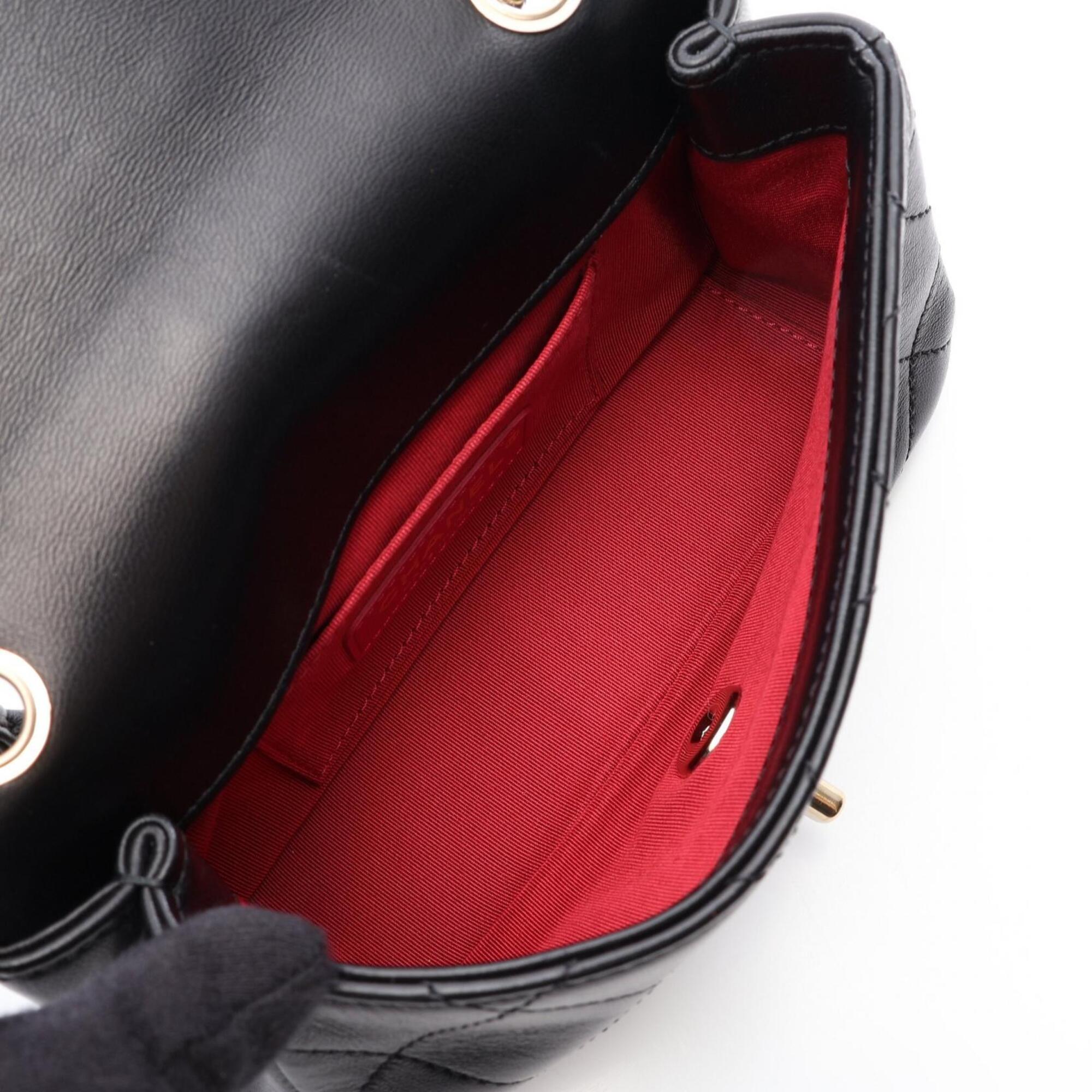 Chanel Black Leather Handbag Shoulder Bag (Pre-Owned)