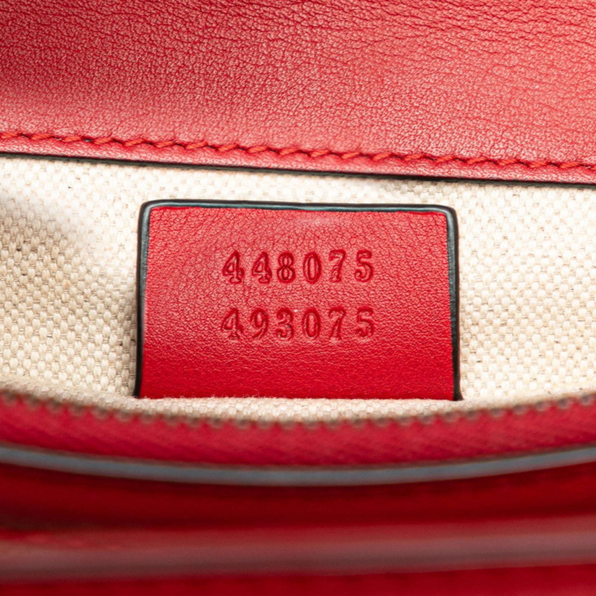 Gucci Red Color Leather Handbag Shoulder Bag (Pre-Owned)