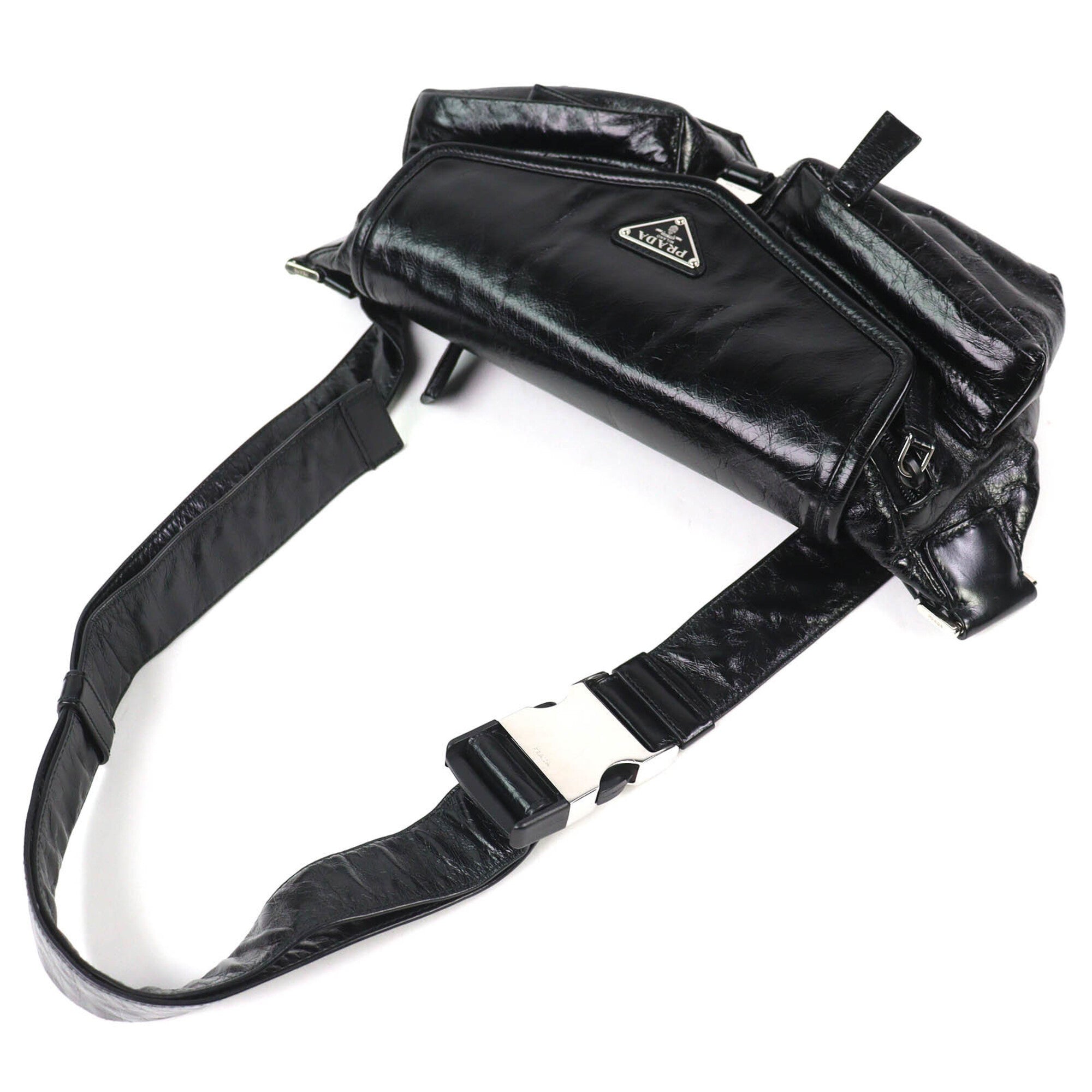 Prada Black Leather Shoulder Bag Sling Bag (Pre-Owned)