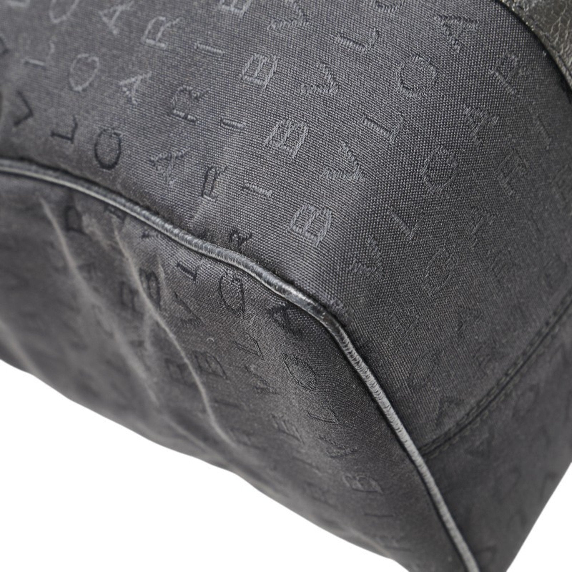 Bvlgari Logomania Black Canvas Leather Handbag Tote Bag (Pre-Owned)