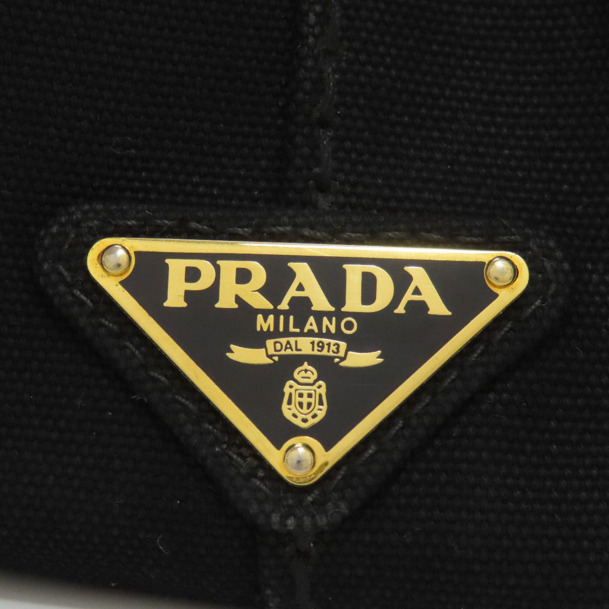 Prada Canapa Black Canvas Handbag (Pre-Owned)
