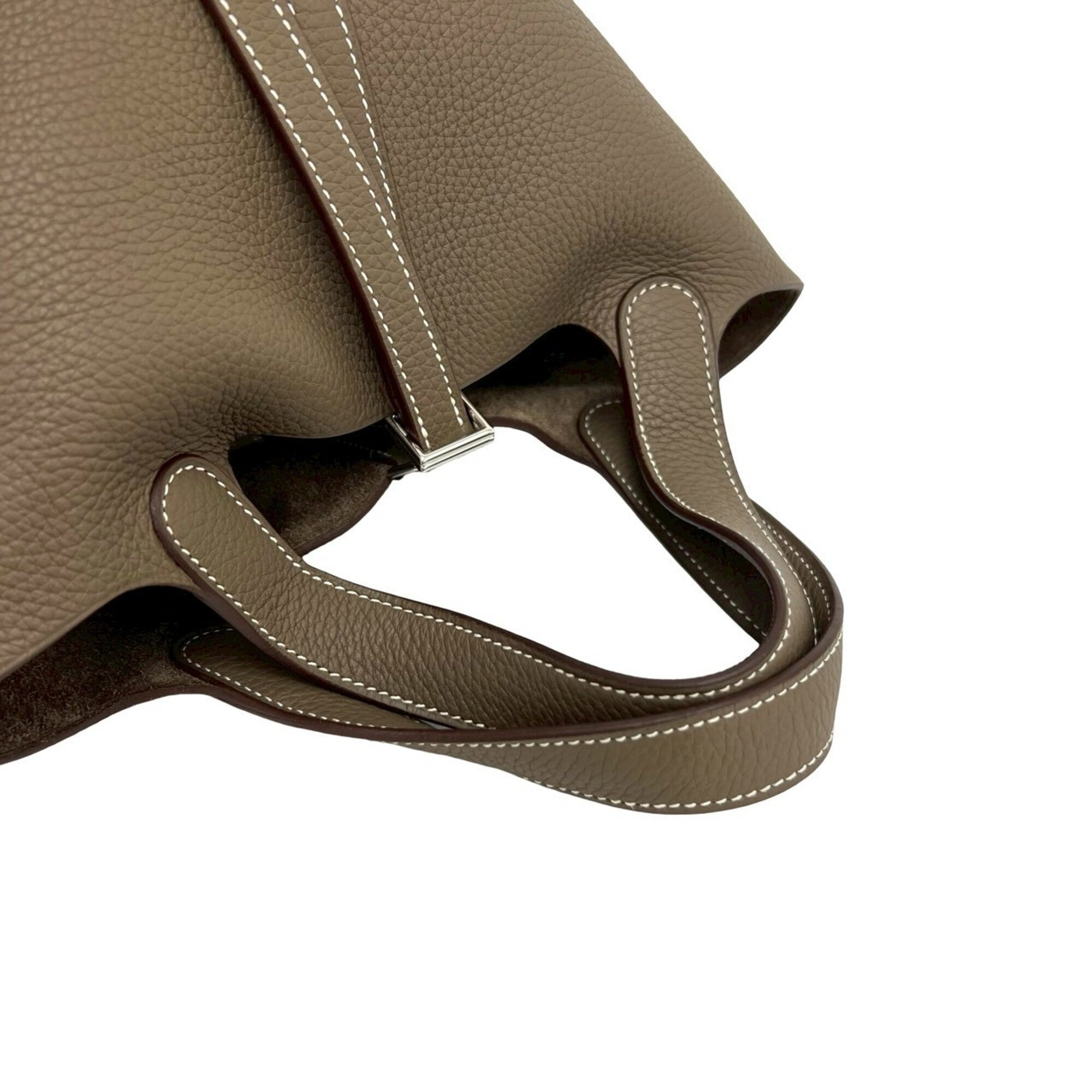 Hermes Beige Taurillon Clemence Leather Handbag (Pre-Owned)