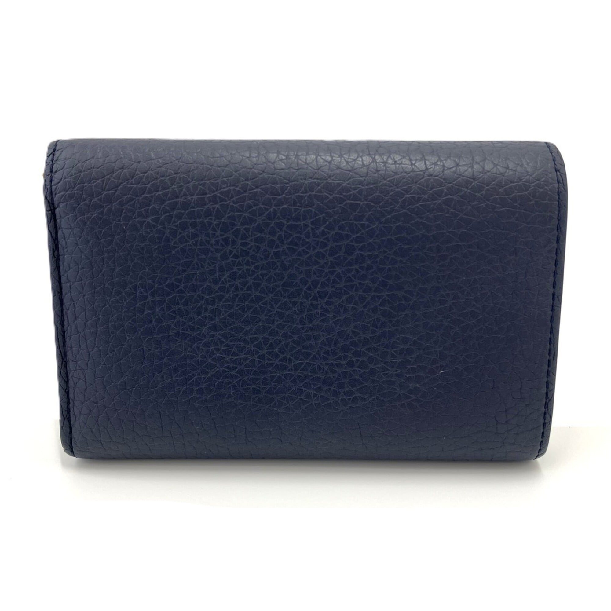 Louis Vuitton Navy Leather Wallet (Tri-Fold) (Pre-Owned)