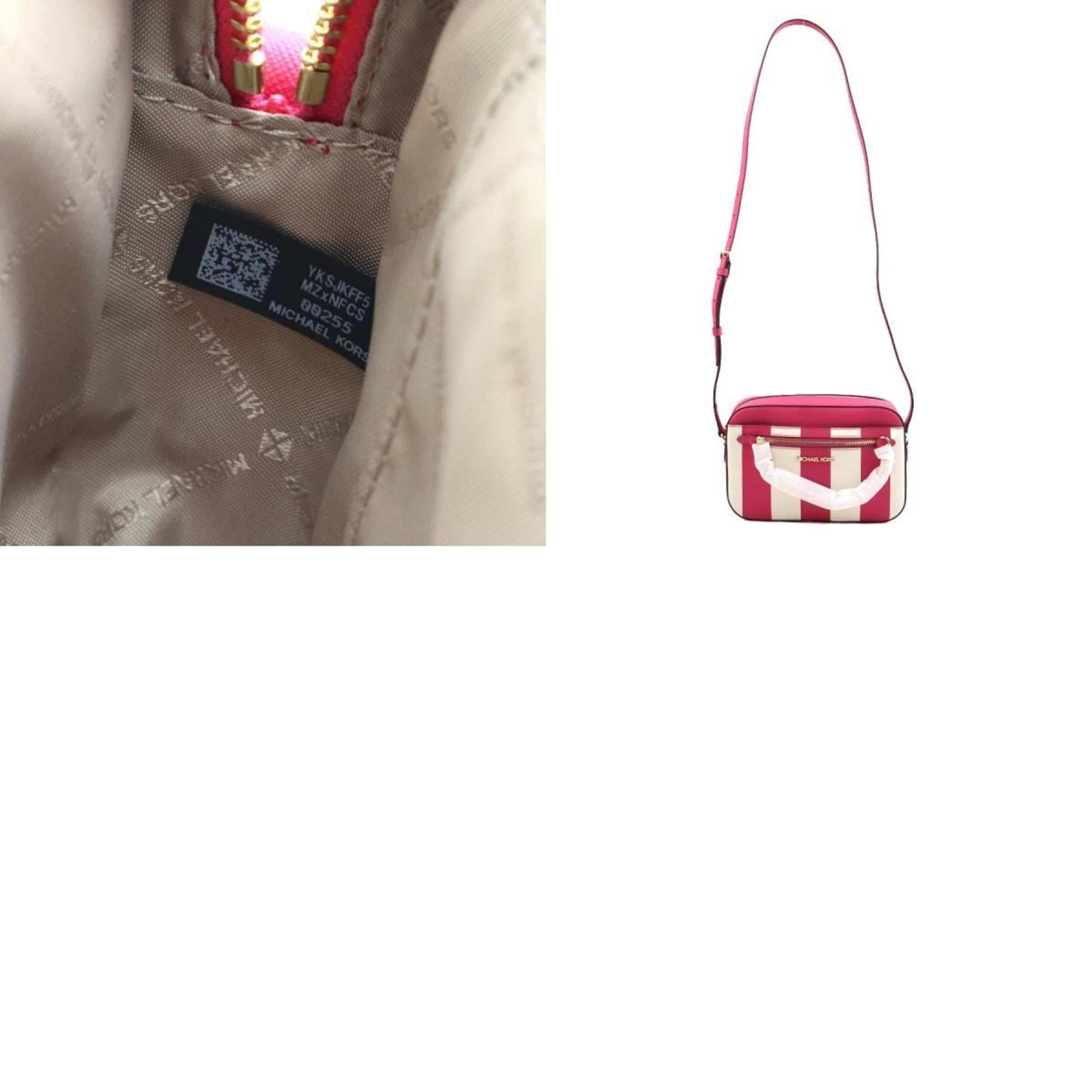 Michael Kors Pink White Leather Shoulder Bag (Pre-Owned)