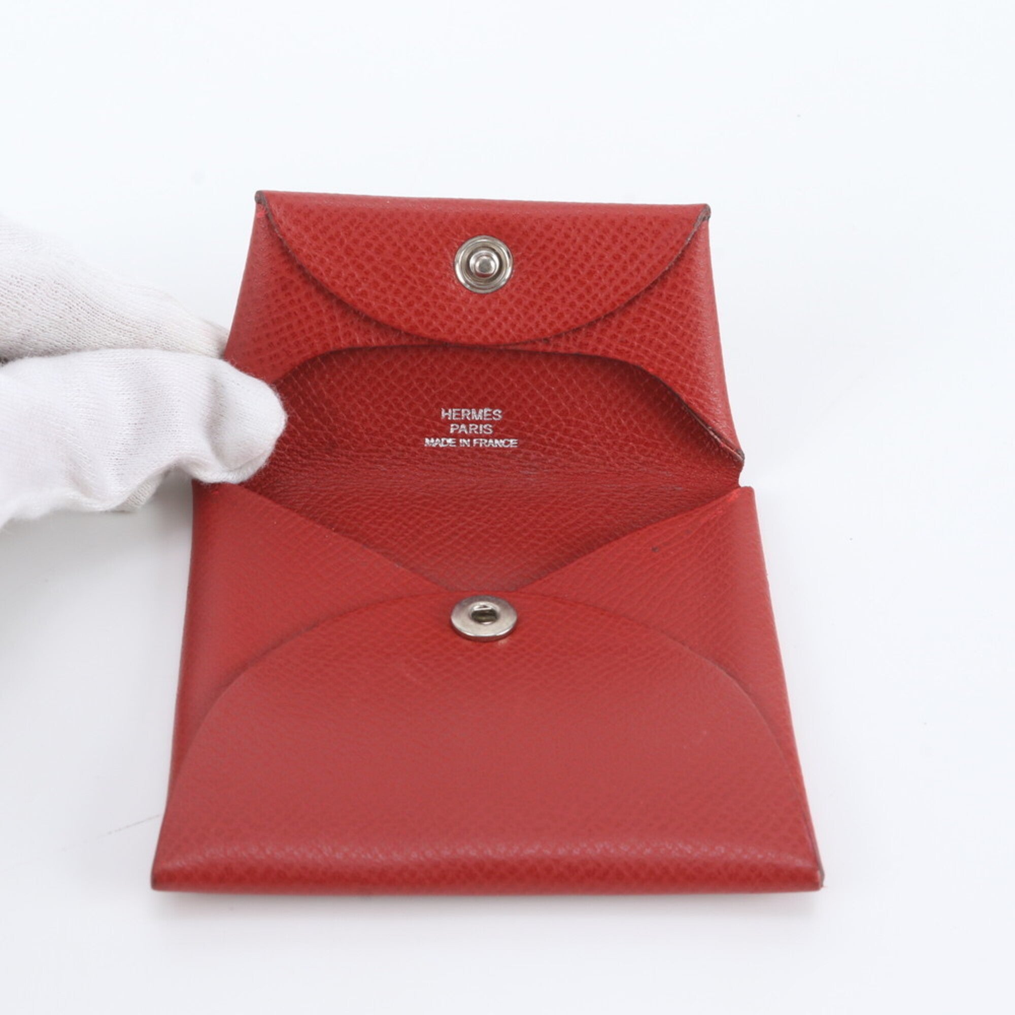 Hermes Red Color Leather Coin Purse/Coin Case (Pre-Owned)