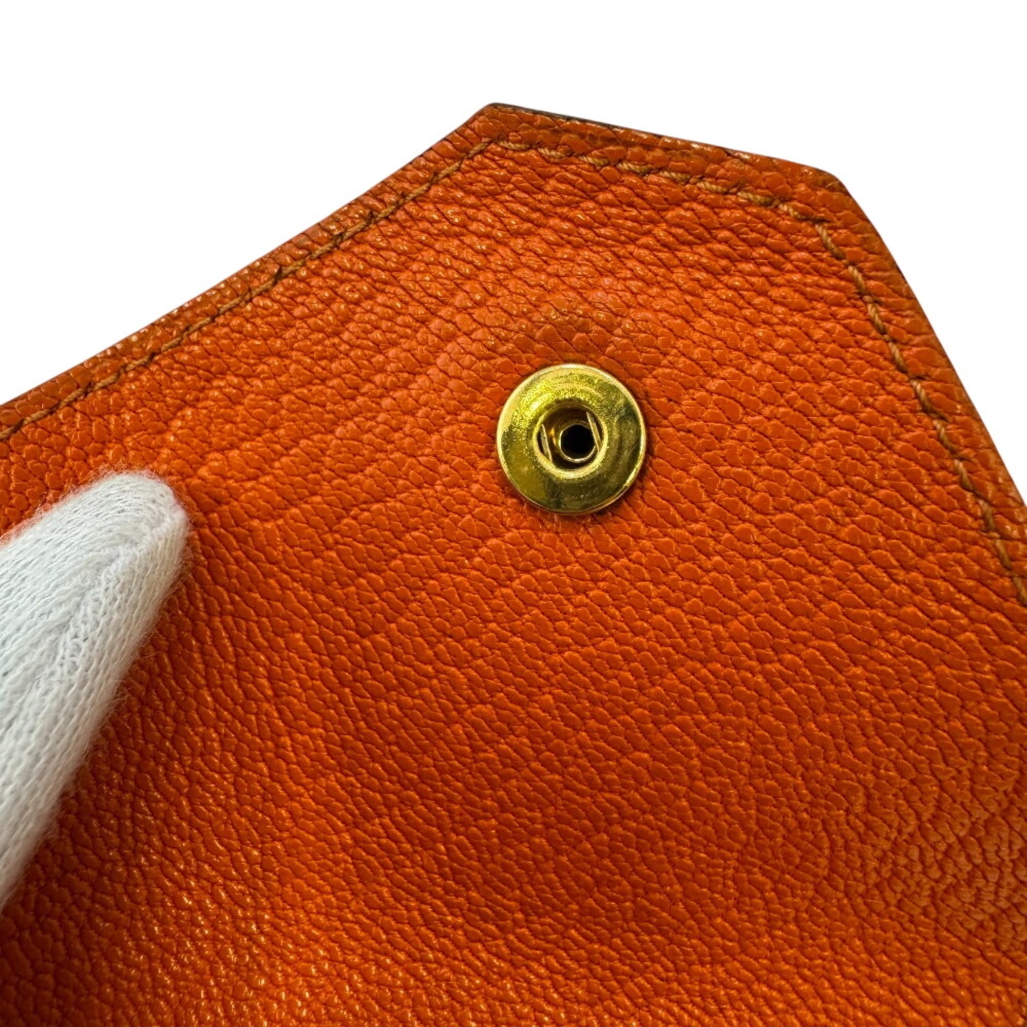 Hermes Orange Leather Coin Purse/Coin Case (Pre-Owned)