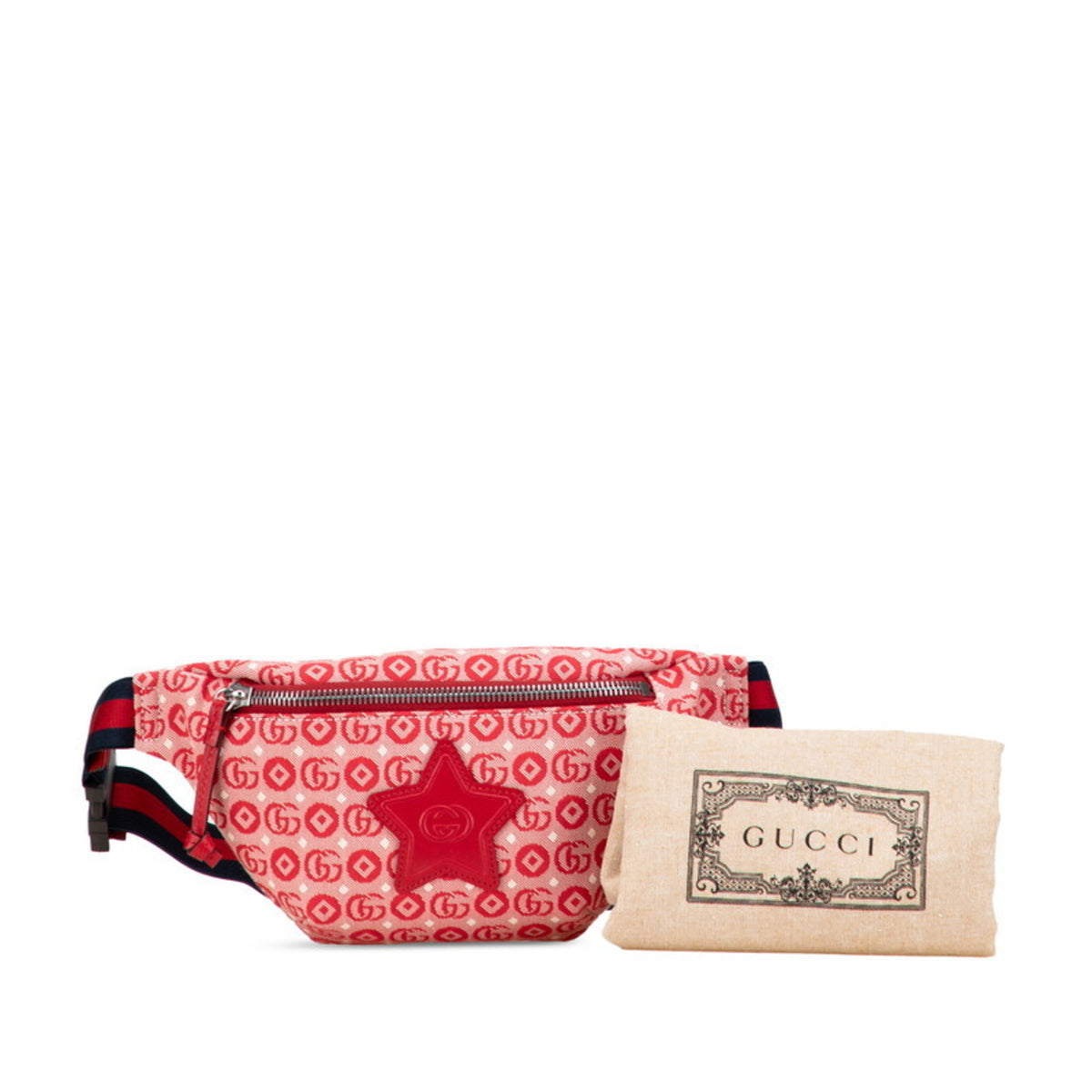 Gucci Red Color Canvas Fanny Pack (Pre-Owned)