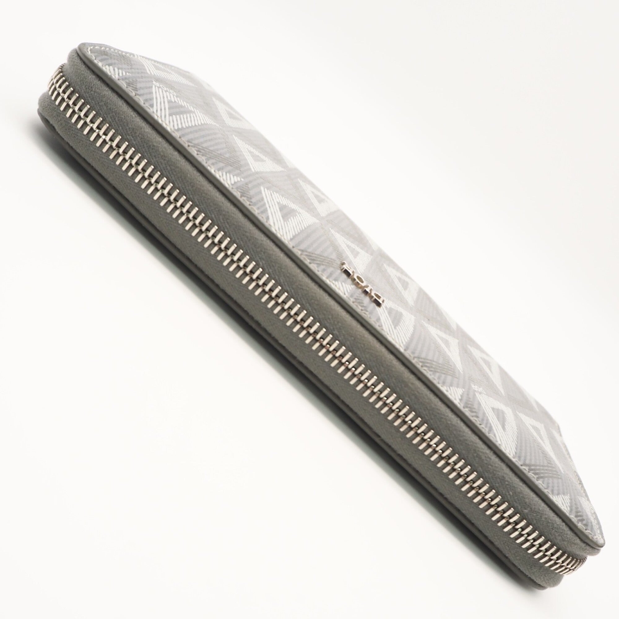 Christian Dior Gray Coated Canvas Leather Long Wallet (Bi-Fold) (Pre-Owned)