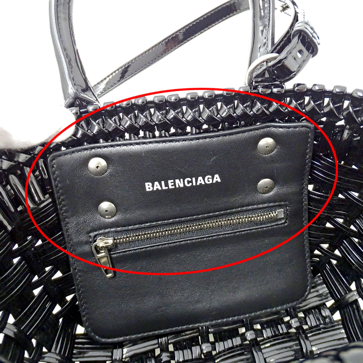 Balenciaga Black Leather Basket Handbag Shoulder Bag (Pre-Owned)