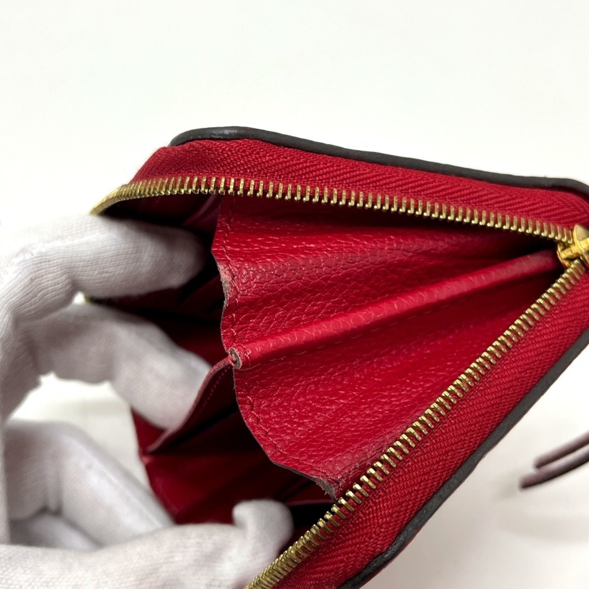 Louis Vuitton Monogram Empreinte Red Color Monogram Empreinte Coin Purse/Coin Case (Pre-Owned)