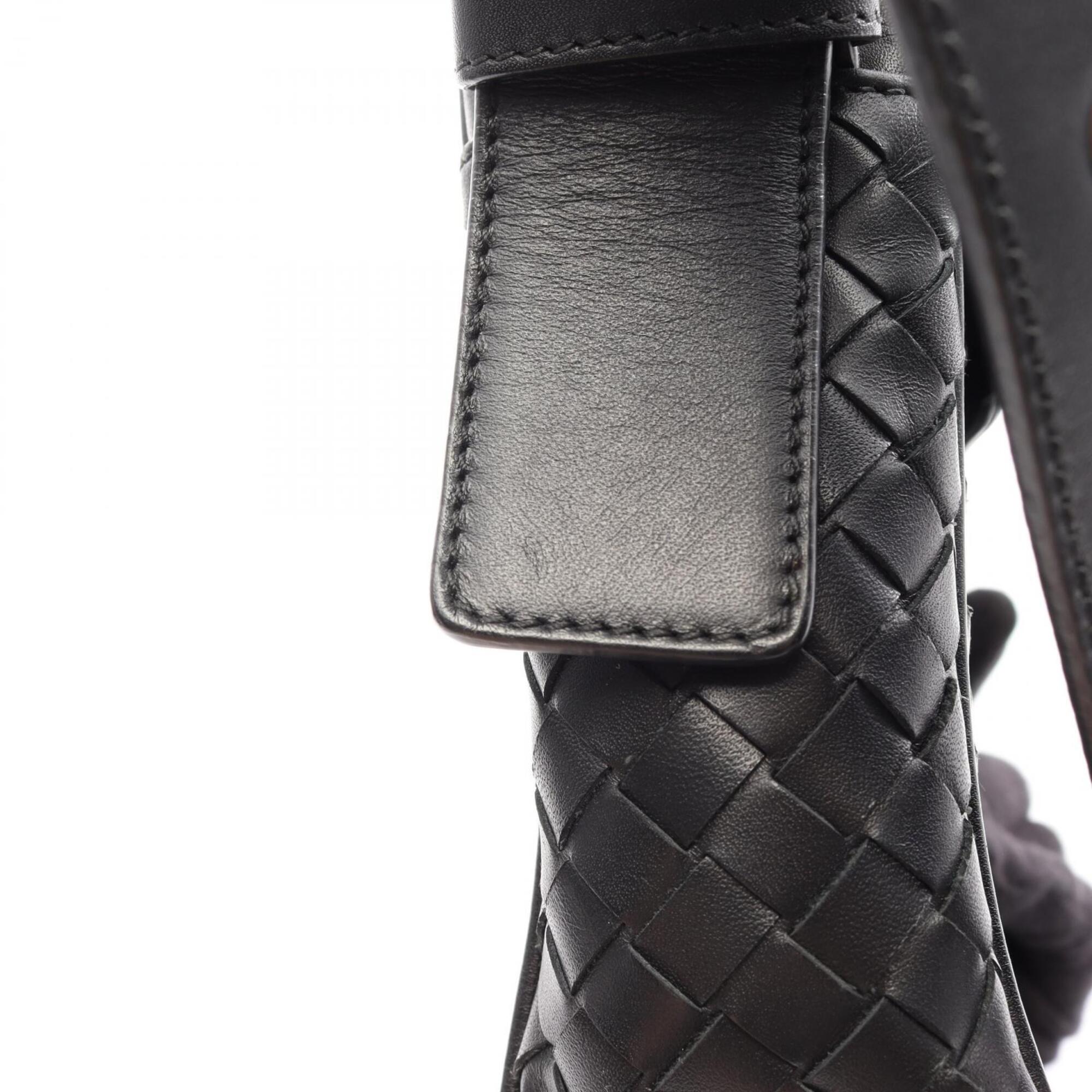 Bottega Veneta Black Intrecciato Handbag Shoulder Bag (Pre-Owned)