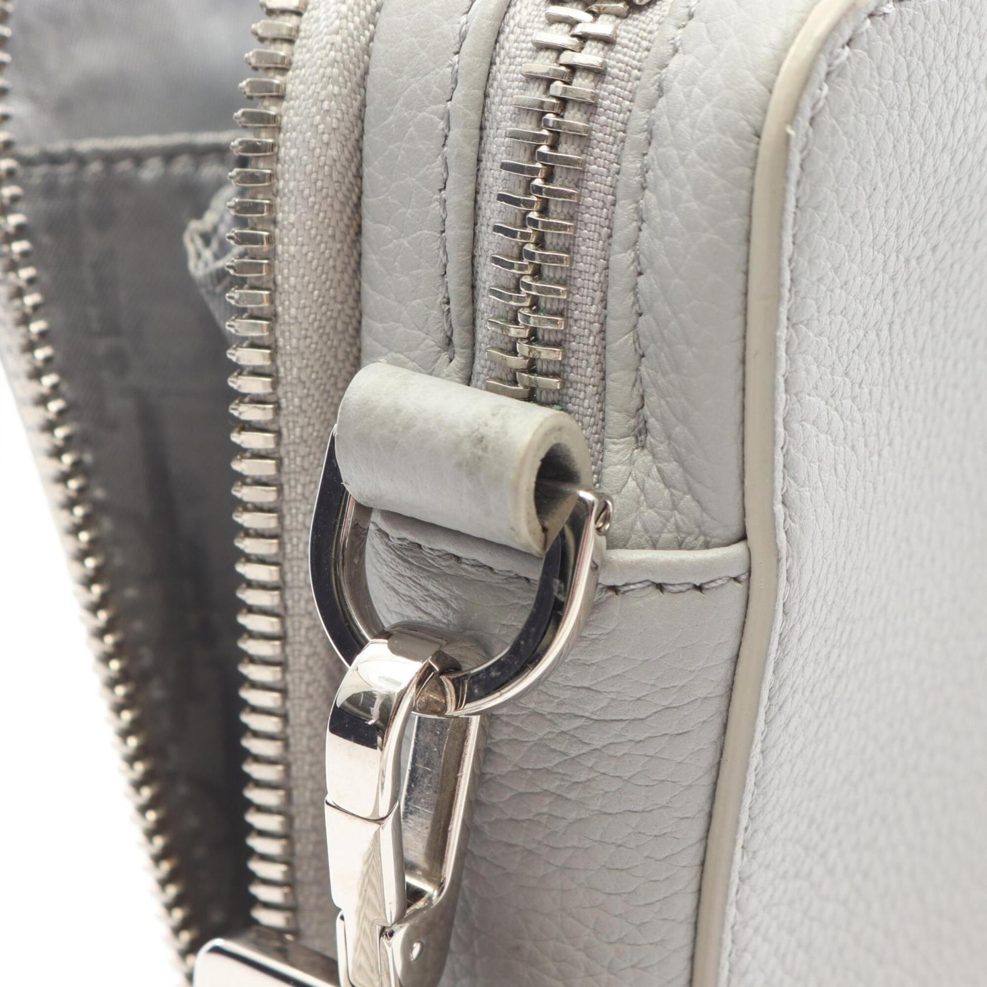 Christian Dior Gray Leather Handbag Shoulder Bag (Pre-Owned)