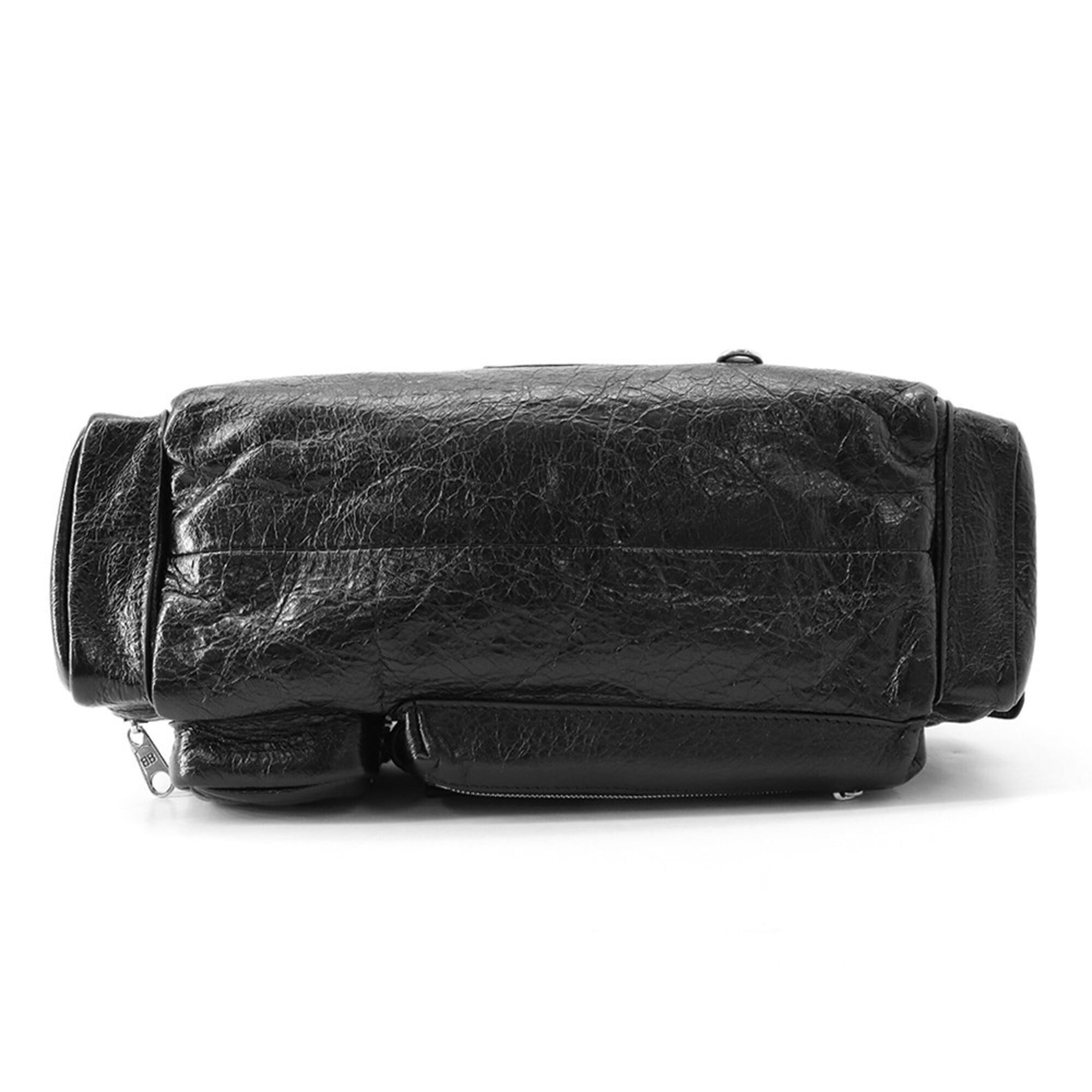 Balenciaga Black Leather Handbag Shoulder Bag (Pre-Owned)