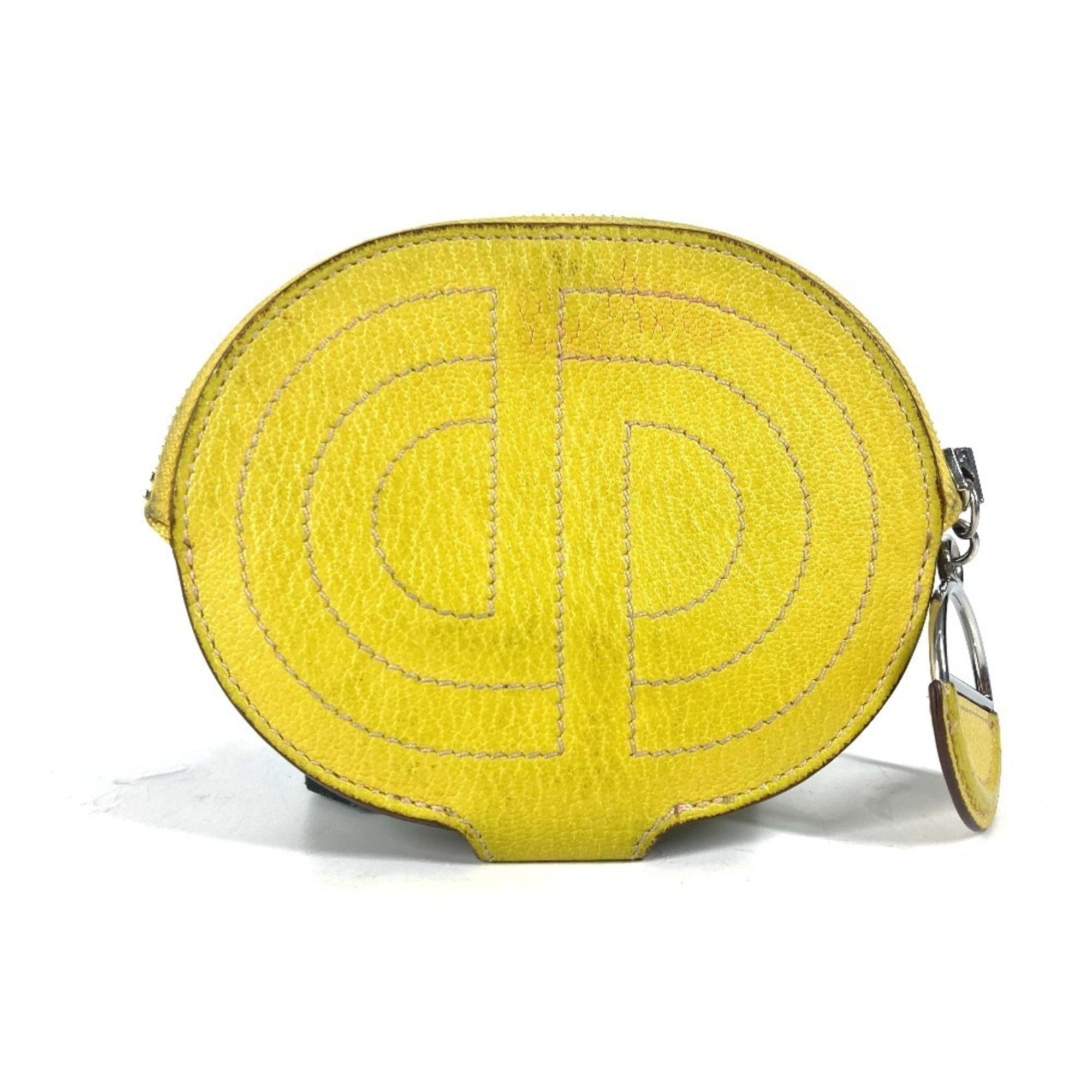 Hermes Yellow Chevre Leather Coin Purse/Coin Case (Pre-Owned)