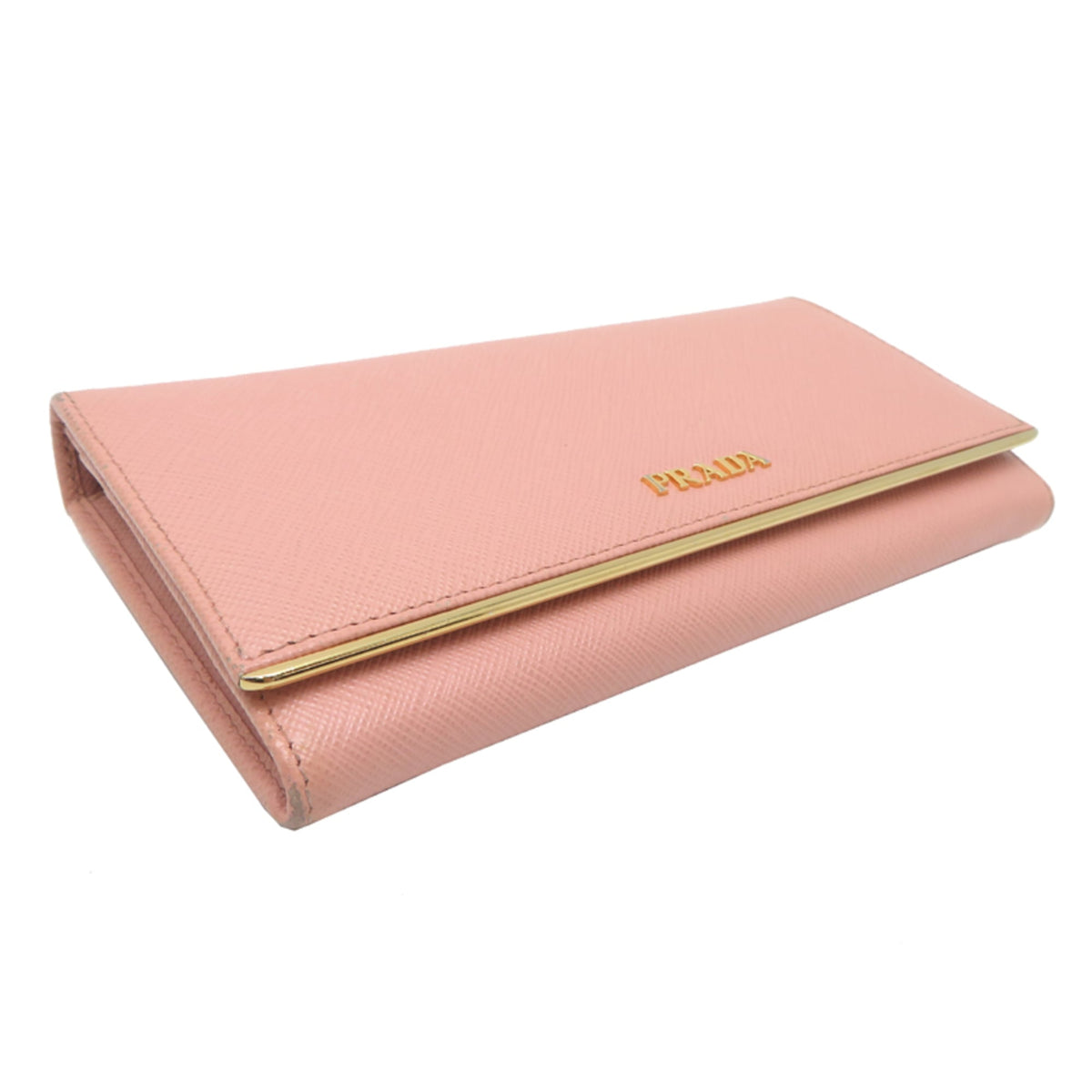Prada Pink Leather Long Wallet (Bi-Fold) (Pre-Owned)