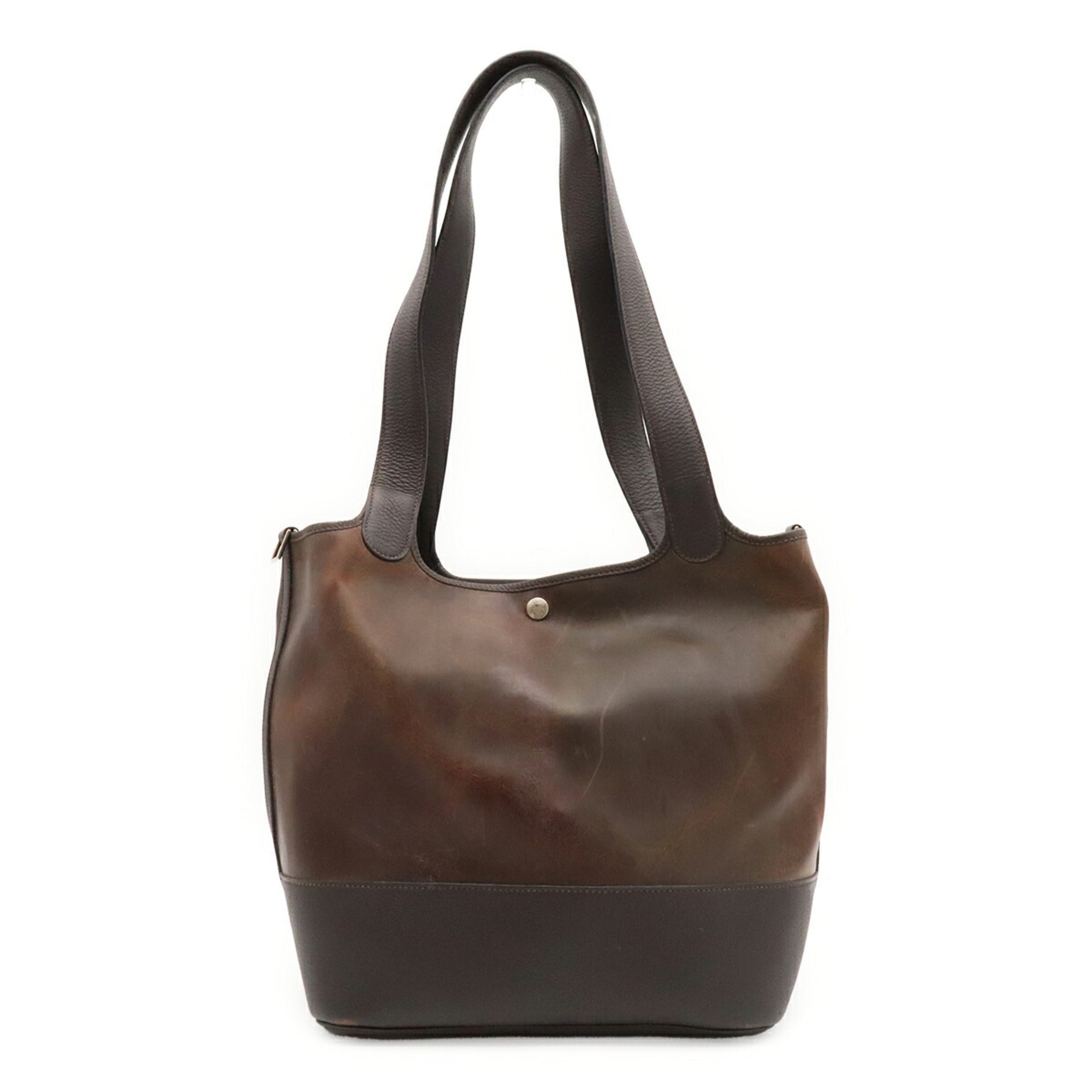 Hermes Amazonia Dark Brown Yellow Amazonia Shoulder Bag Tote Bag (Pre-Owned)