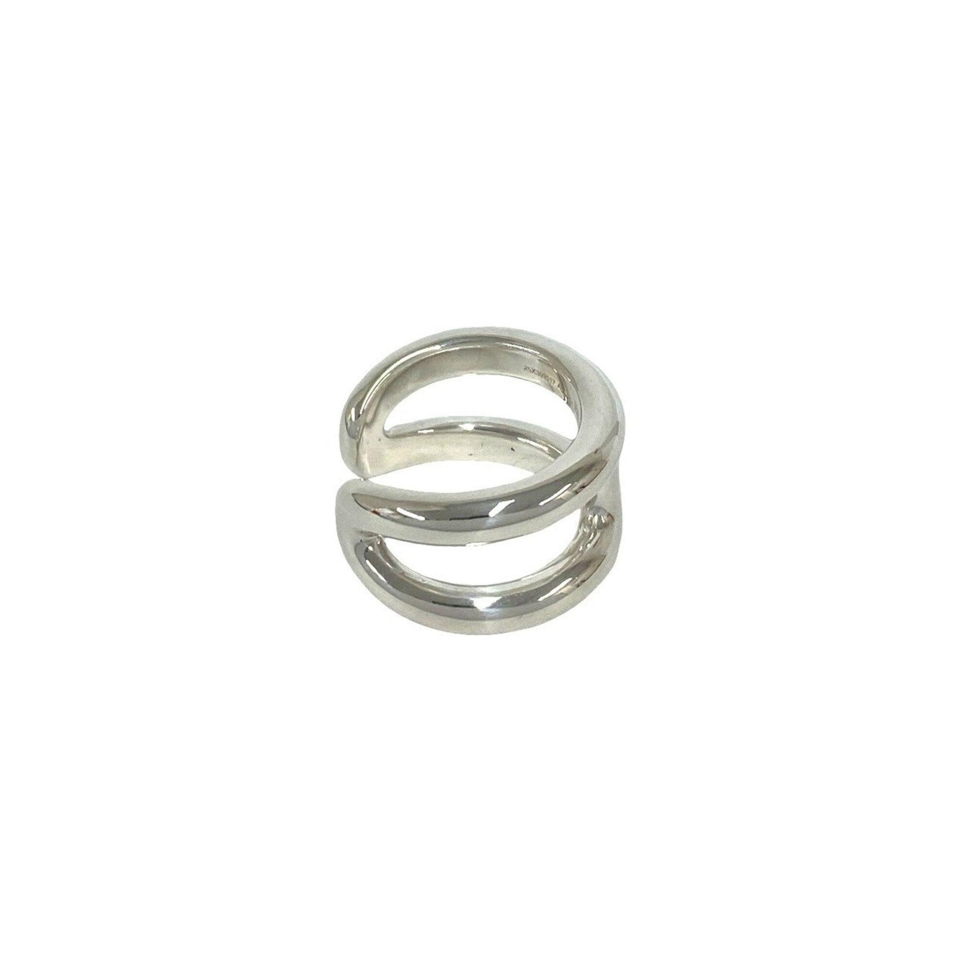 Hermes Silver Silver 925 Band Ring (Pre-Owned)