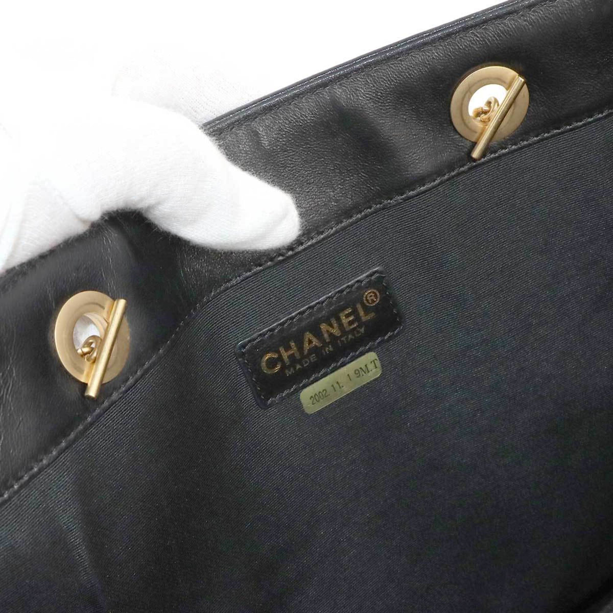 Chanel Navy Canvas Handbag Tote Bag (Pre-Owned)