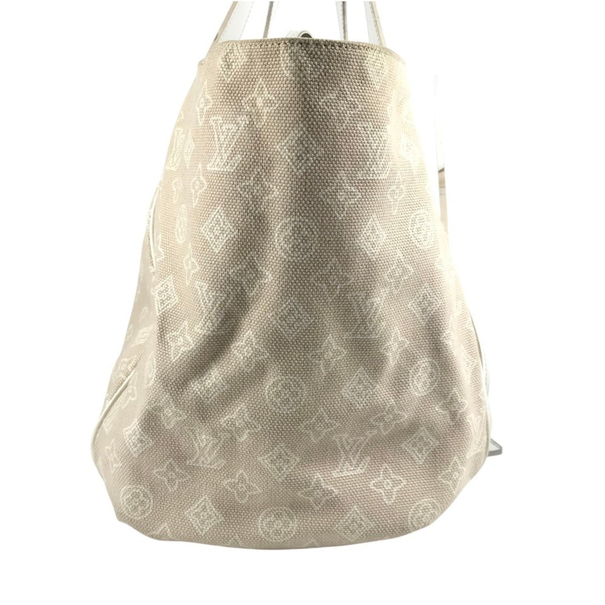 Louis Vuitton Pink Beige Canvas Leather Handbag Pouch Shoulder Bag (Pre-Owned)