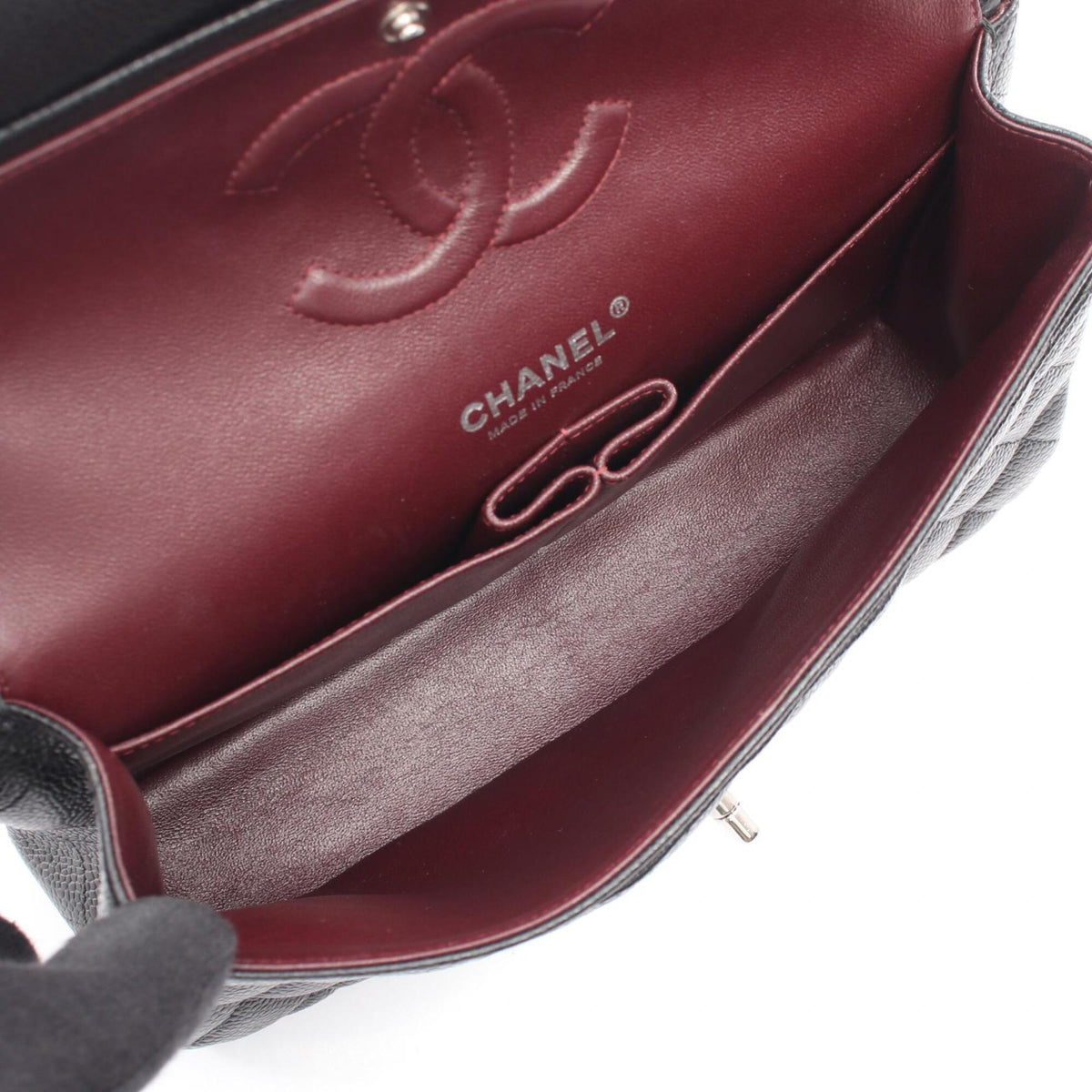 Chanel Black Grained Calfskin Handbag Shoulder Bag (Pre-Owned)