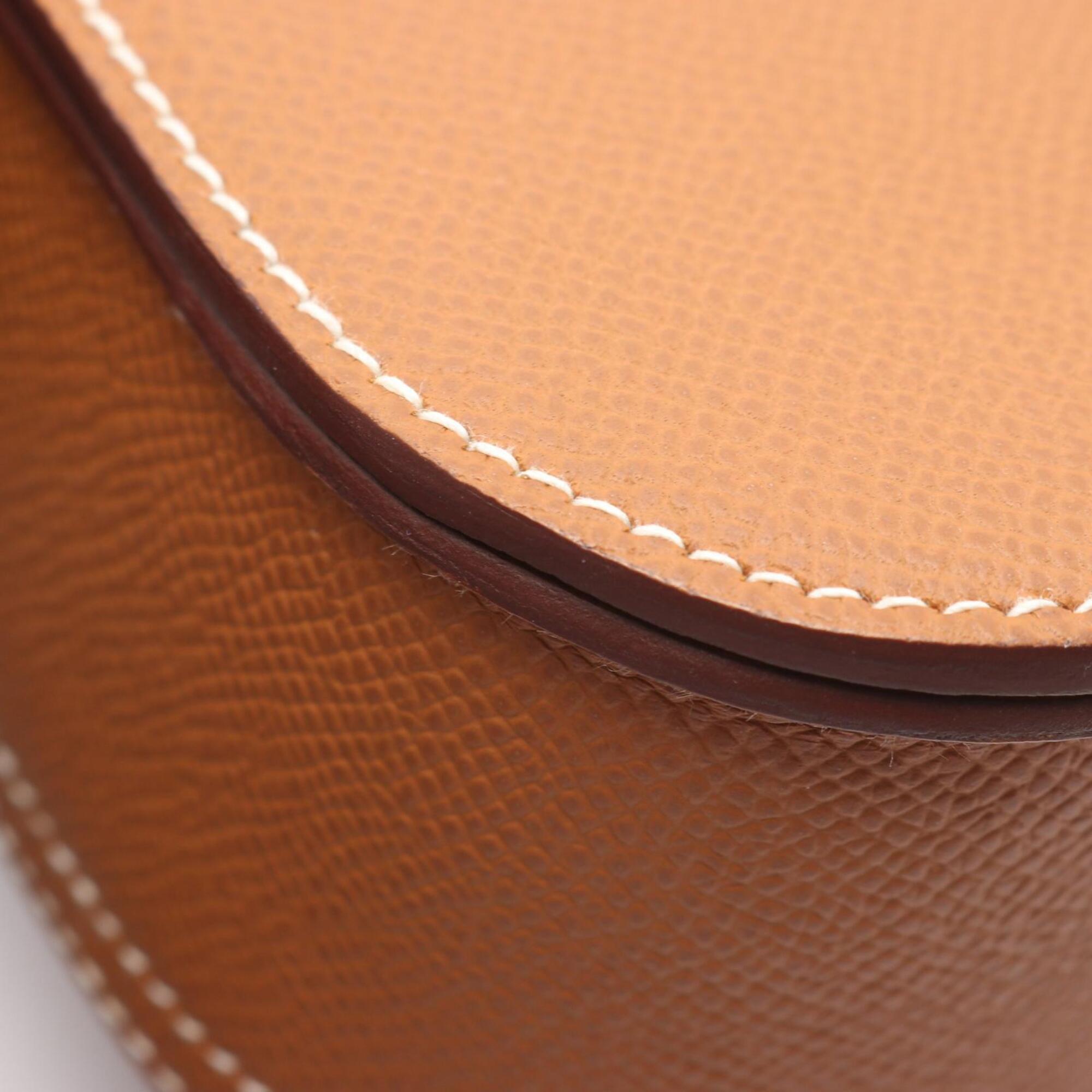Hermes Brown Gold Epsom Leather Leather Handbag Shoulder Bag (Pre-Owned)