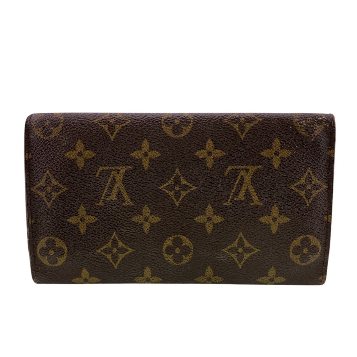 Louis Vuitton Brown Monogram Leather Wallet (Tri-Fold) (Pre-Owned)