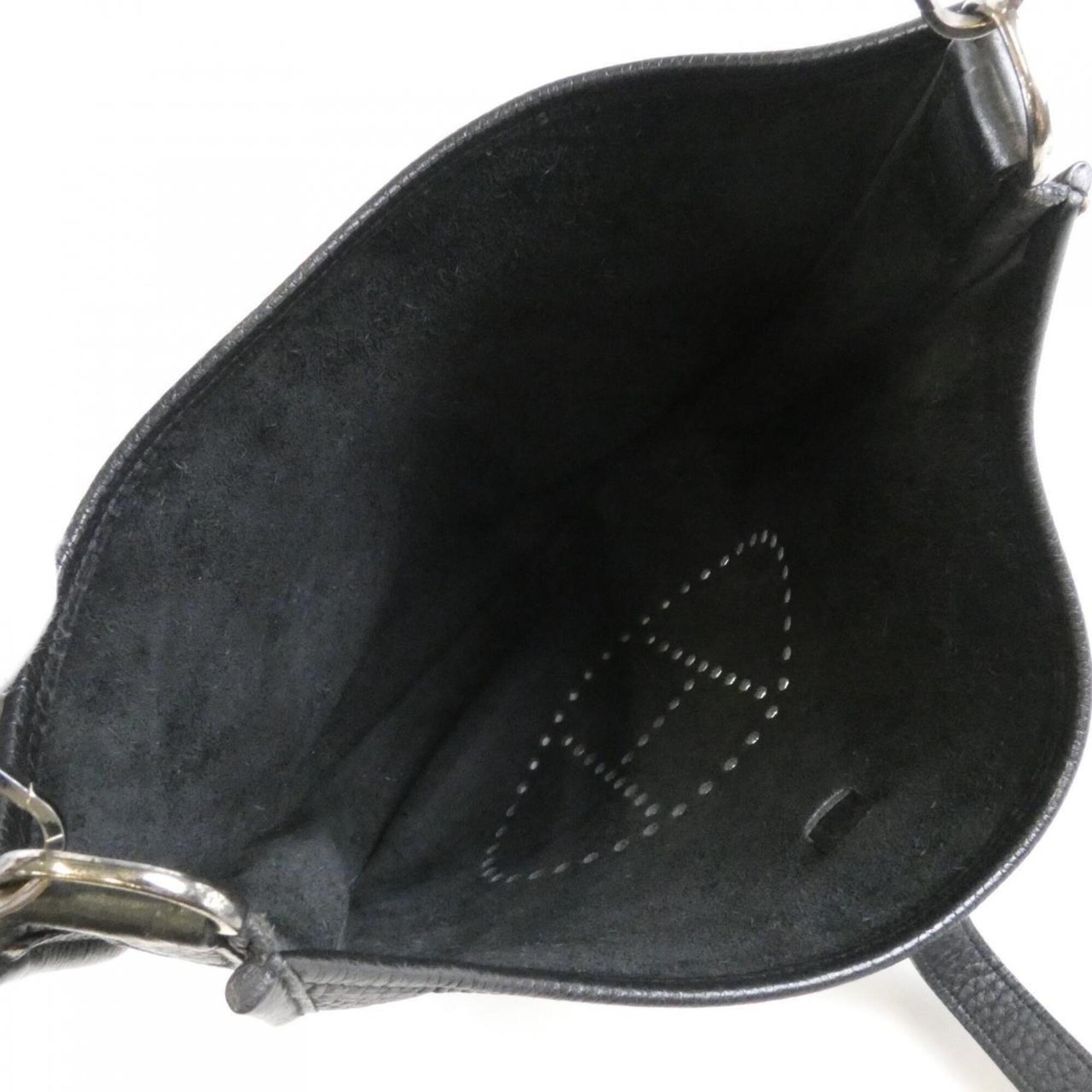 Hermes Black Taurillon Clemence Leather Shoulder Bag (Pre-Owned)