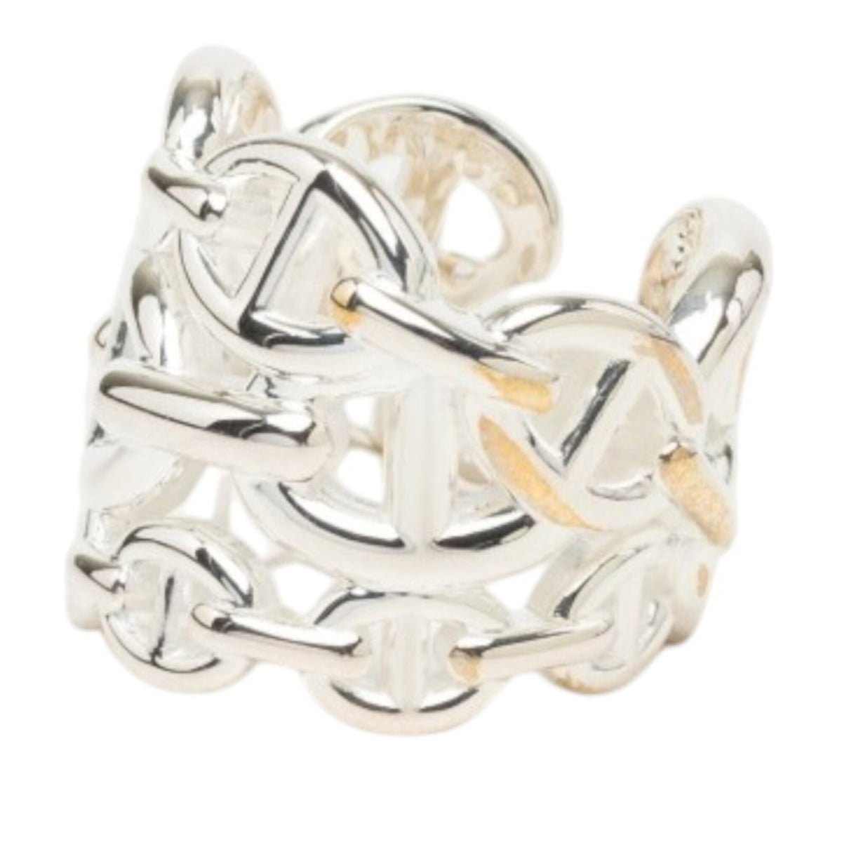 Hermes Silver Silver 925 Band Ring (Pre-Owned)