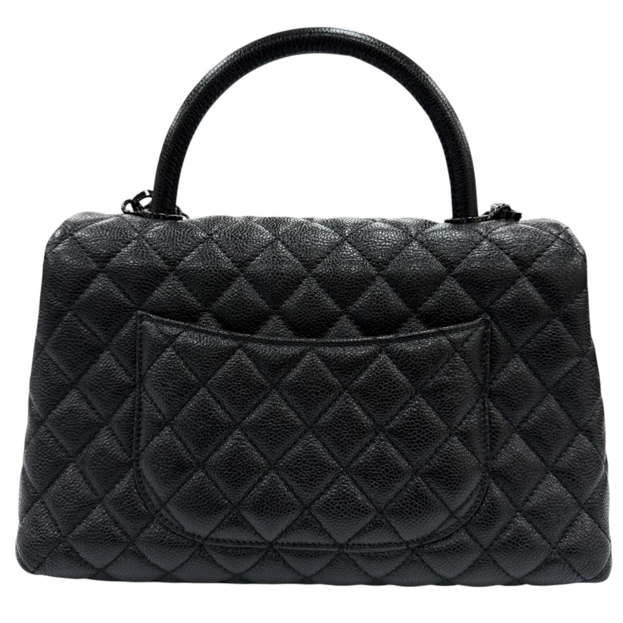Chanel Black Grained Calfskin Handbag Shoulder Bag (Pre-Owned)