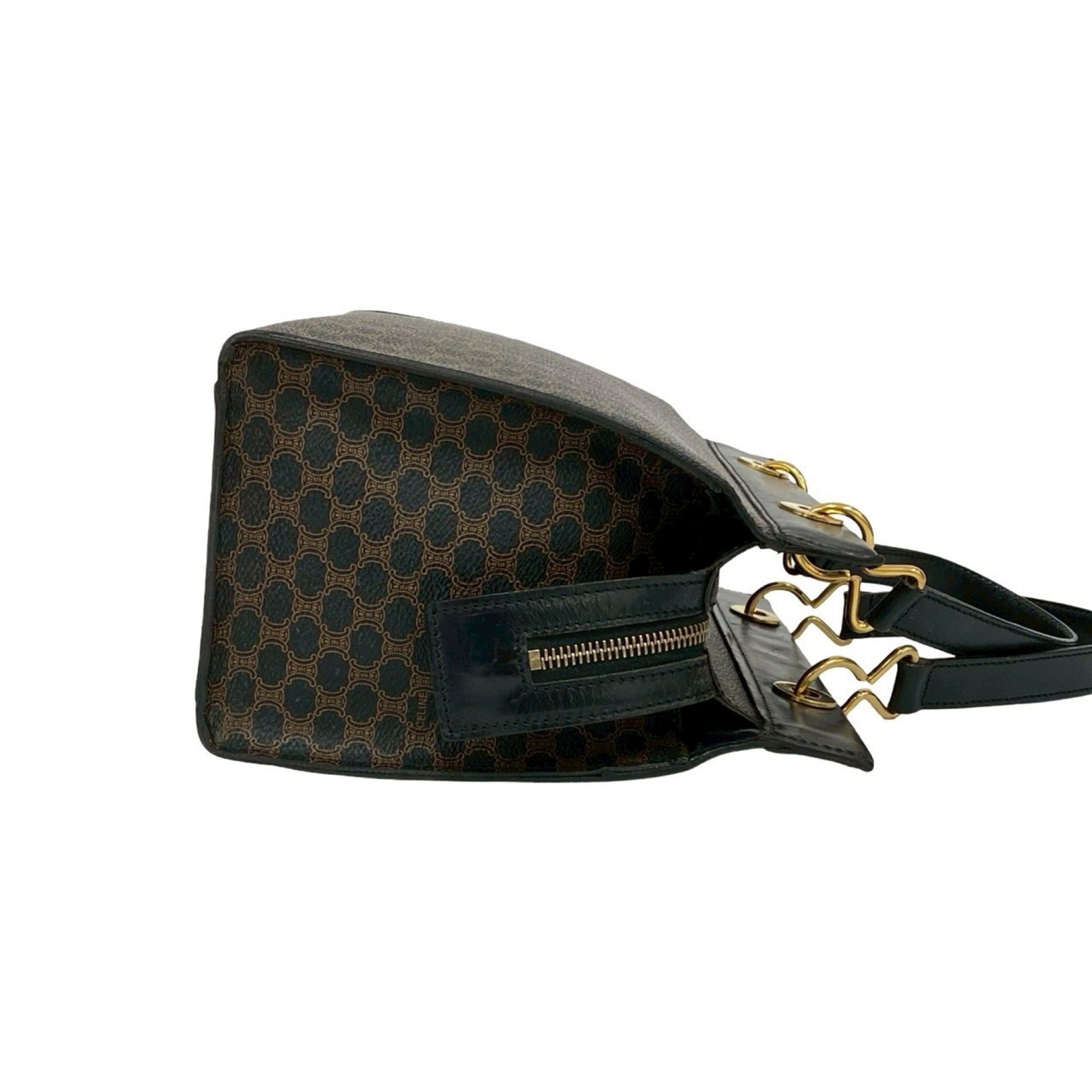 Celine Black Brown Leather Pvc Handbag Tote Bag (Pre-Owned)