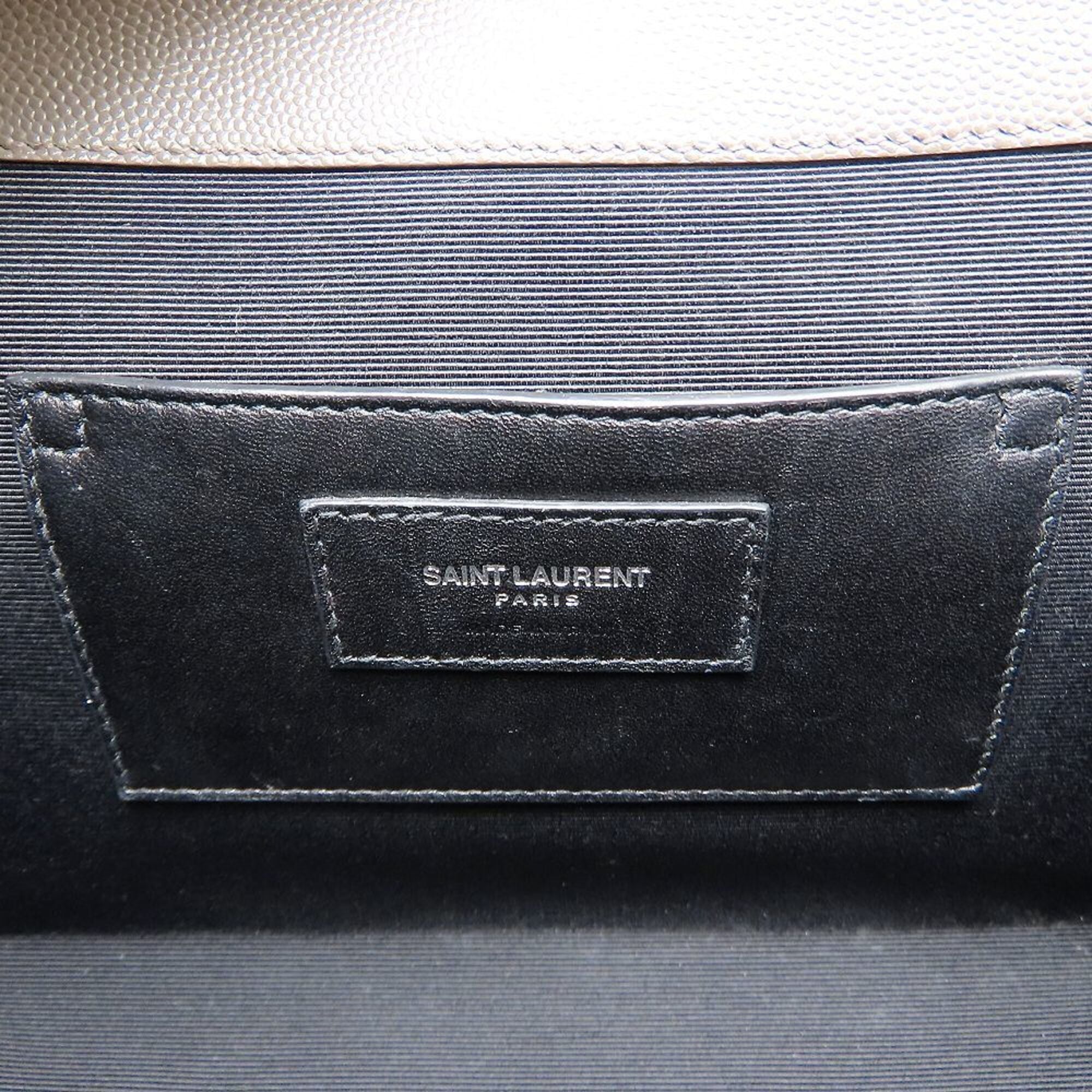 Yves Saint Laurent Gray Leather Shoulder Bag (Pre-Owned)