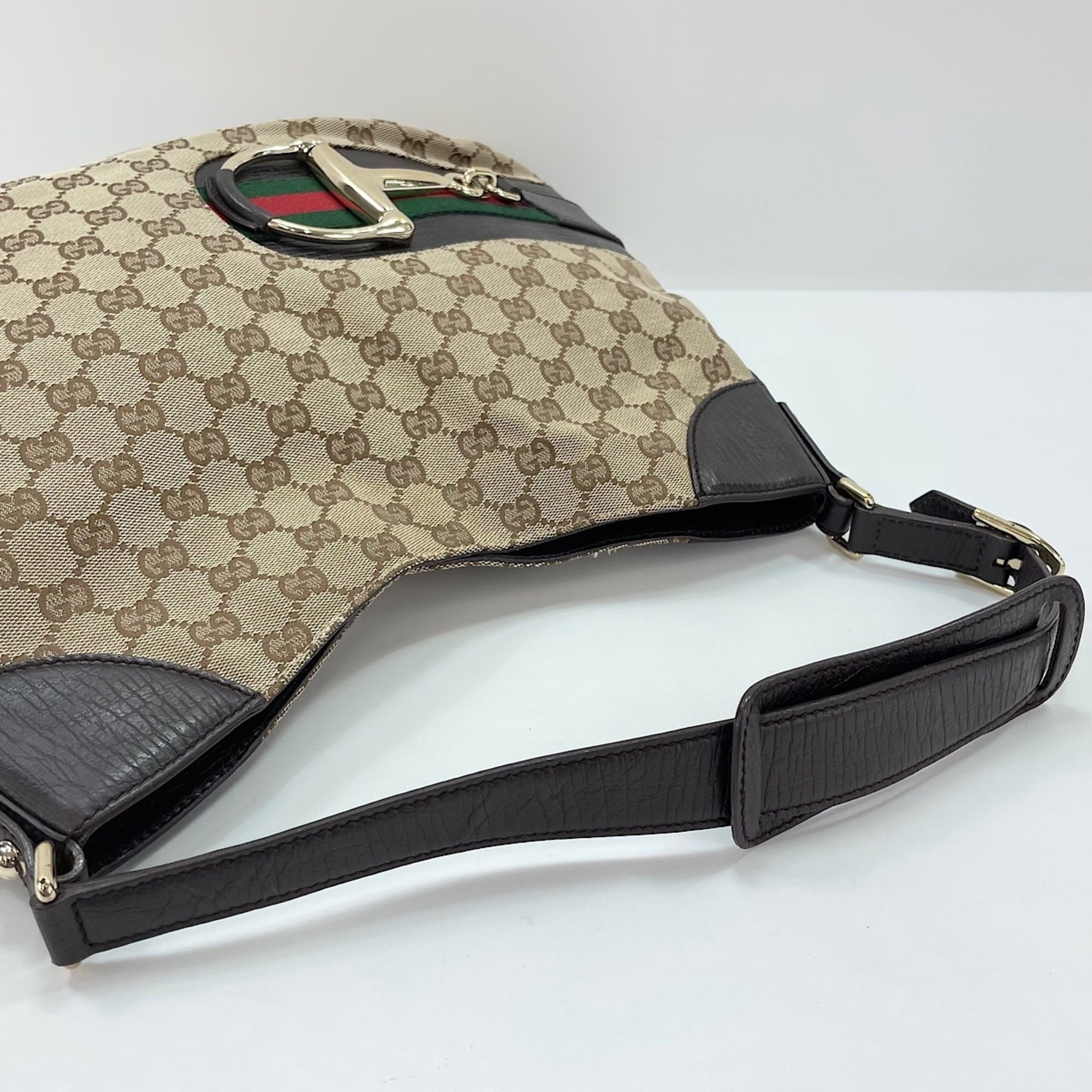 Gucci Sherry Line Brown Shoulder Bag (Pre-Owned)