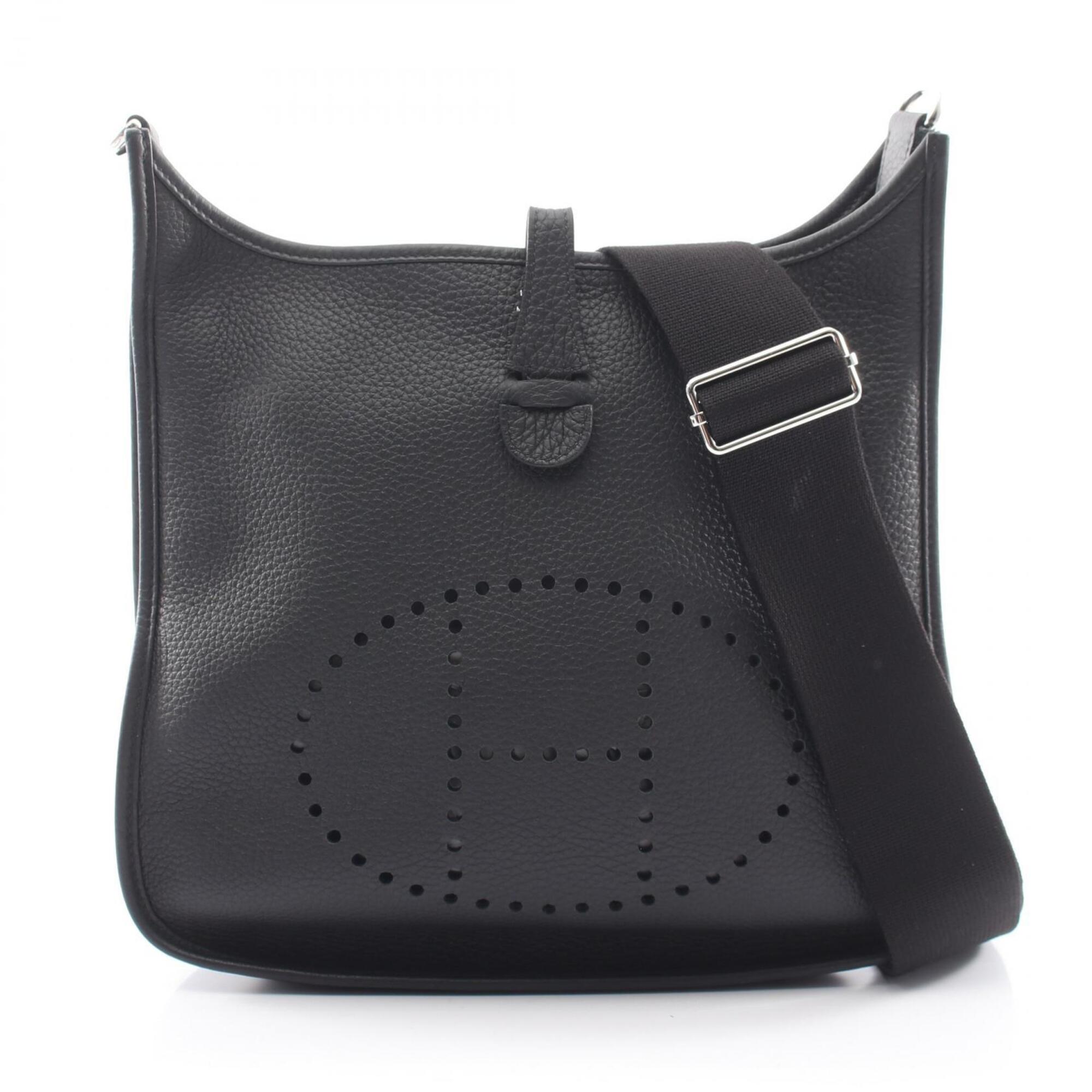 Hermes Black Taurillon Clemence Leather Leather Handbag Shoulder Bag (Pre-Owned)