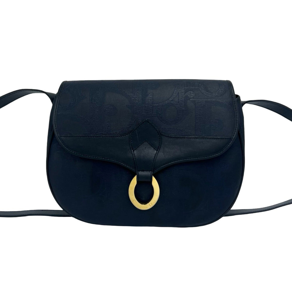 Christian Dior Navy Leather Pvc Pochette Shoulder Bag (Pre-Owned)