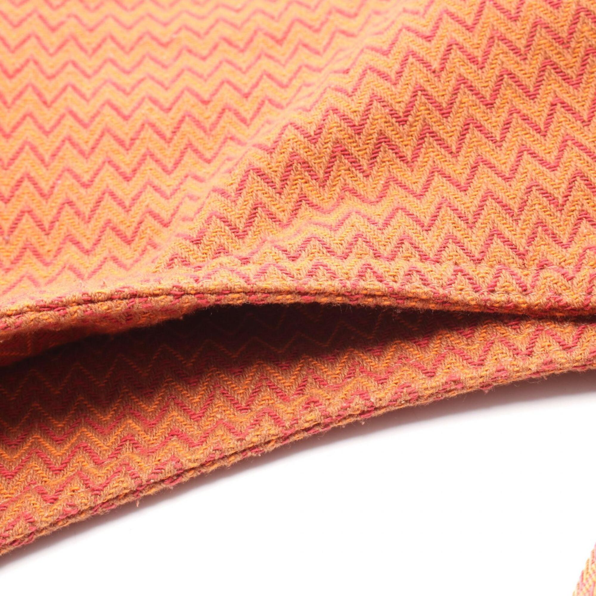 Hermes Brown Orange Red Color Canvas Handbag Shoulder Bag (Pre-Owned)