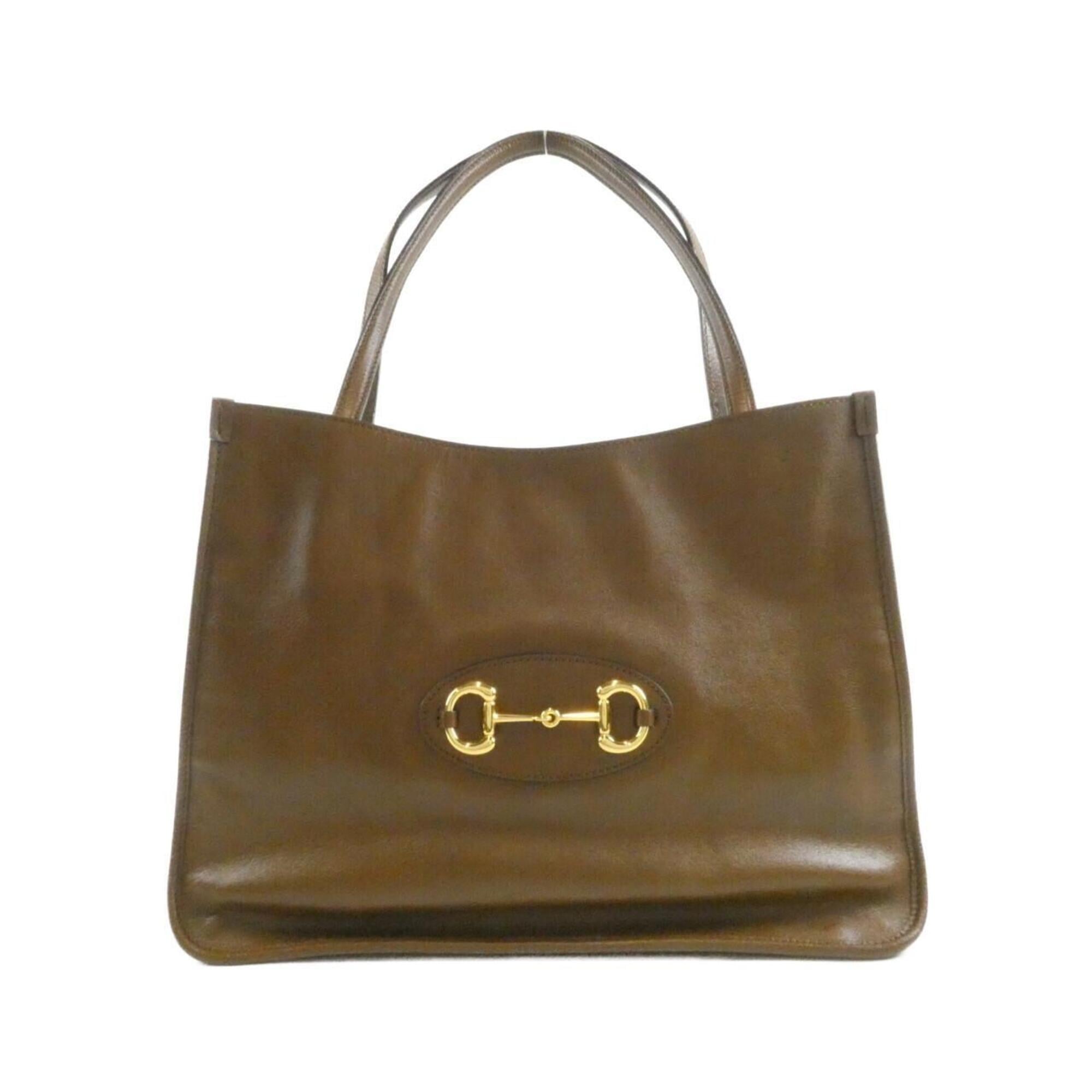 Gucci Horsebit Brown Leather Handbag (Pre-Owned)
