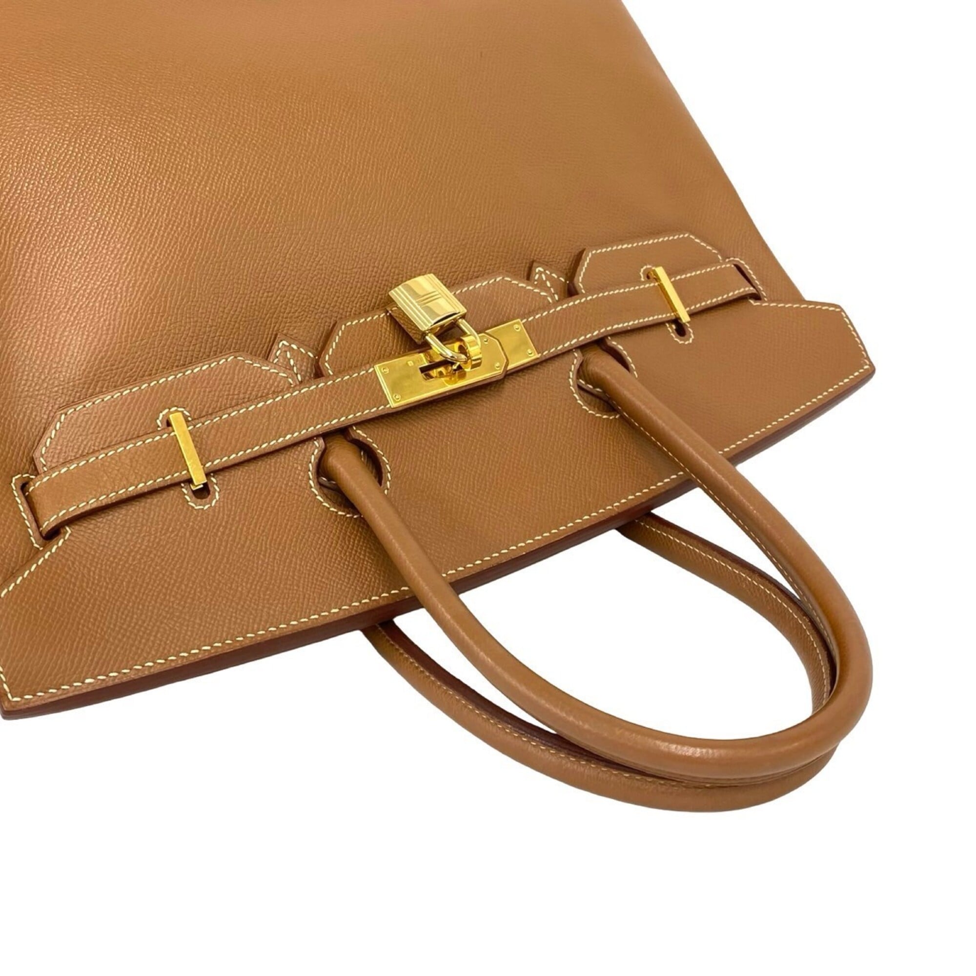 Hermes Brown Courchevel Leather Handbag Tote Bag (Pre-Owned)