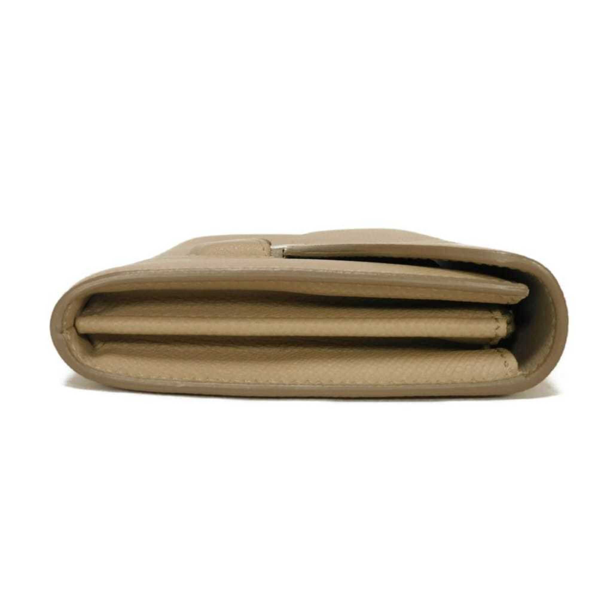 Celine Beige Leather Long Wallet (Bi-Fold) (Pre-Owned)