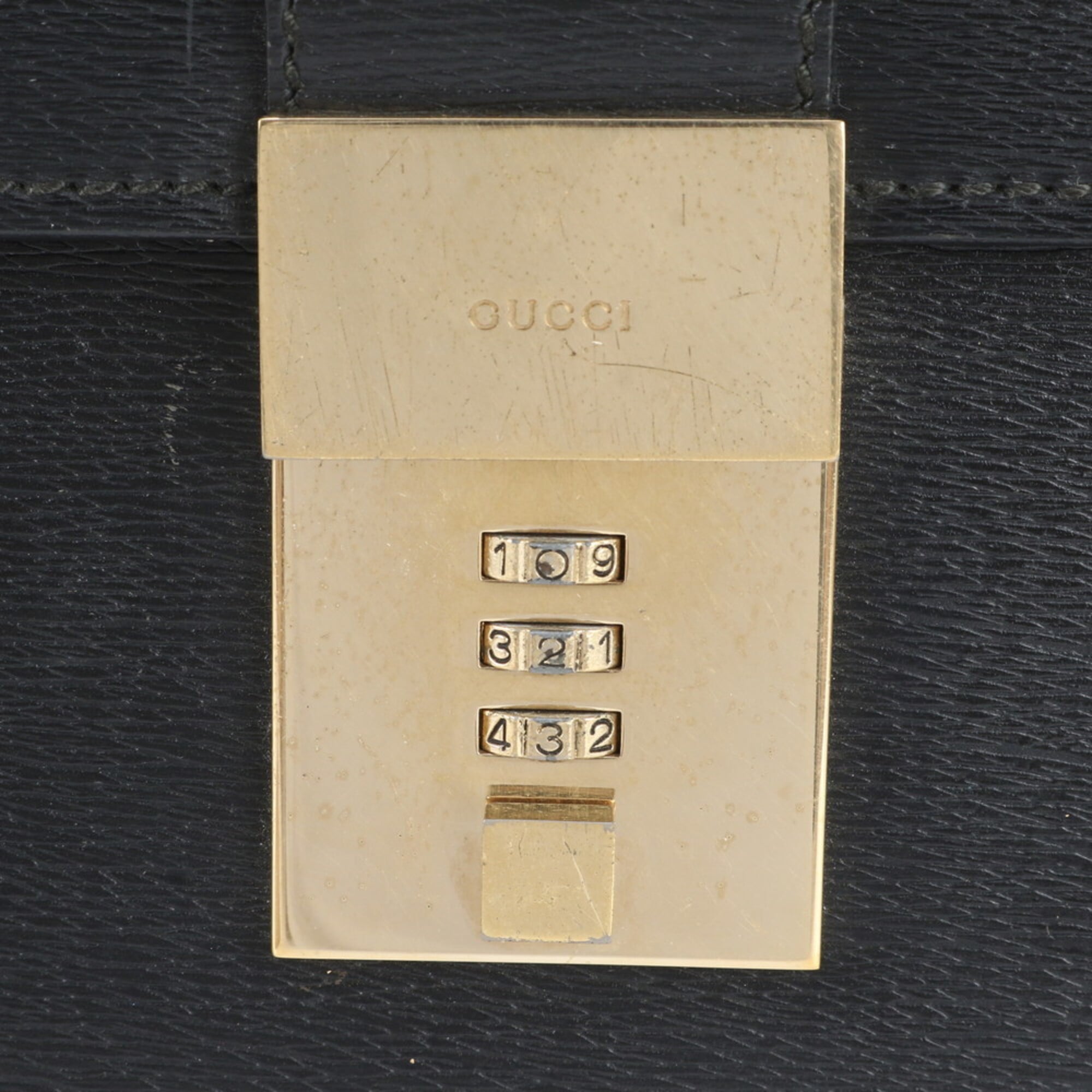 Gucci Black Leather Briefcase Tote Bag (Pre-Owned)