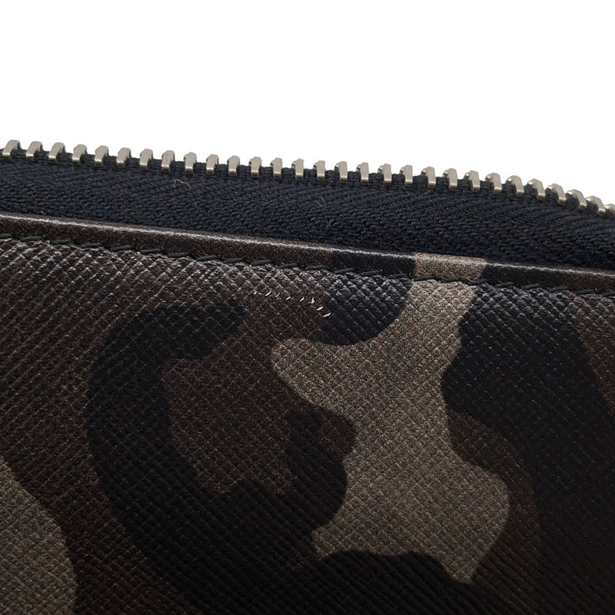 Prada Beige Black Brown Leather Long Wallet (Bi-Fold) (Pre-Owned)
