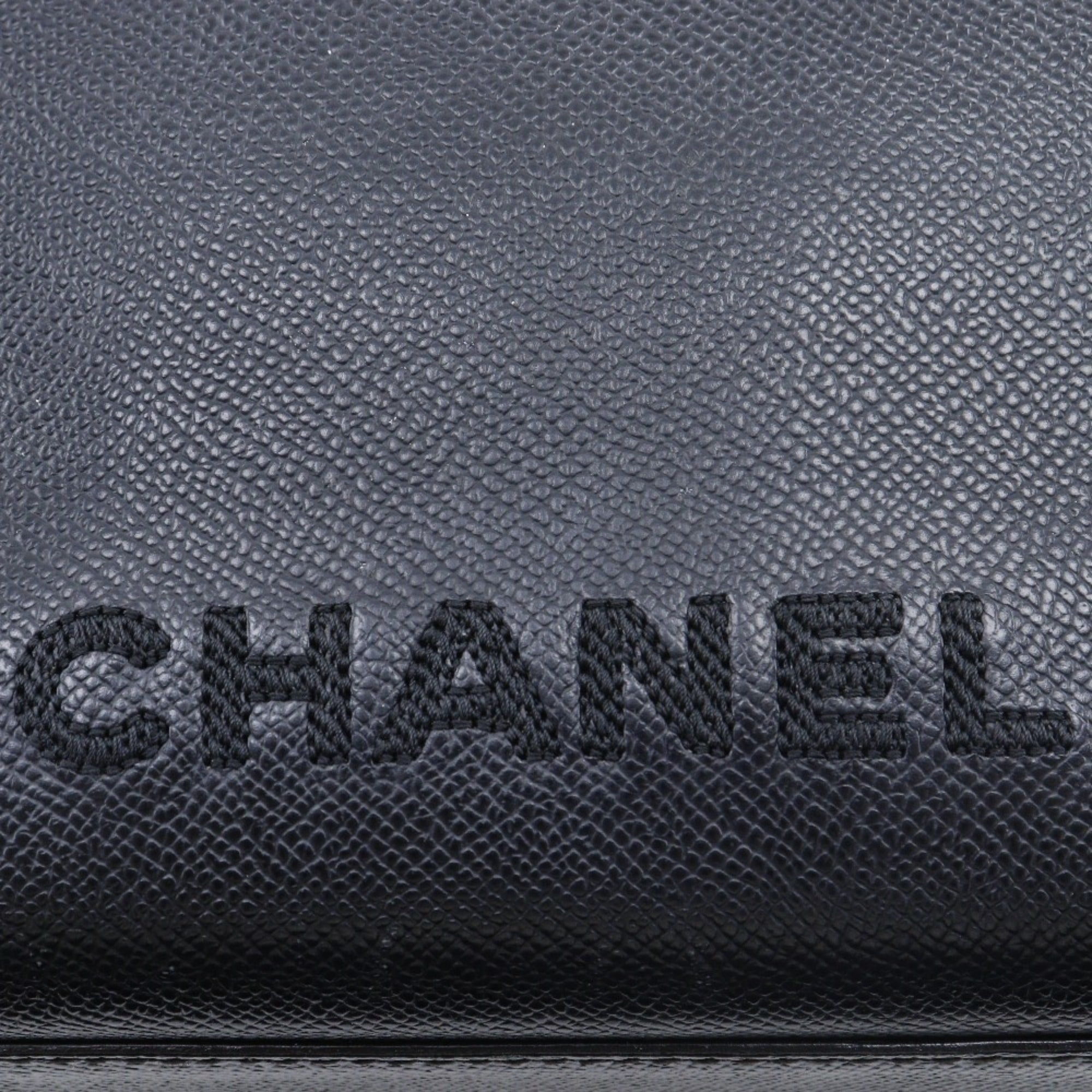 Chanel Black Grained Calfskin Tote Bag (Pre-Owned)